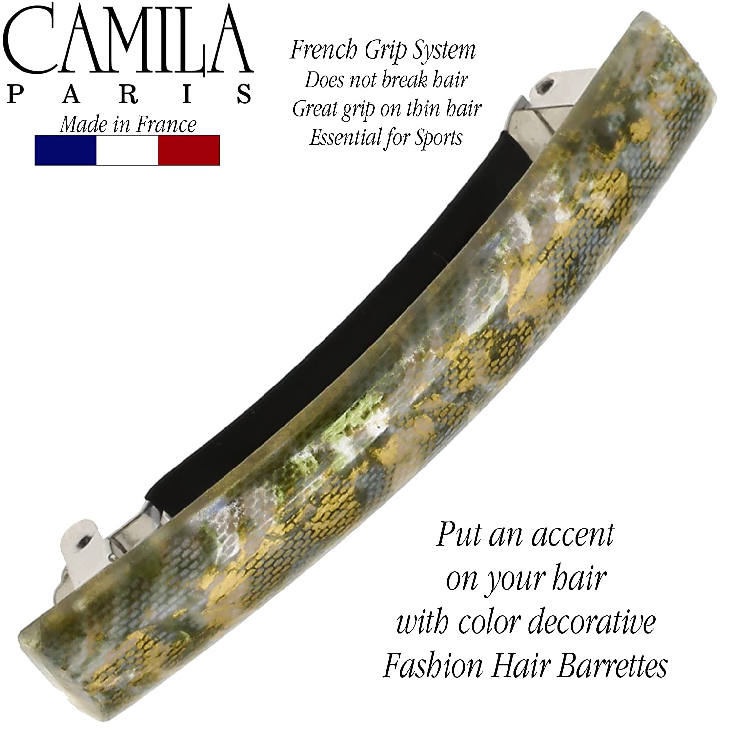 Camila Paris Brown French barrette cellulose acetate