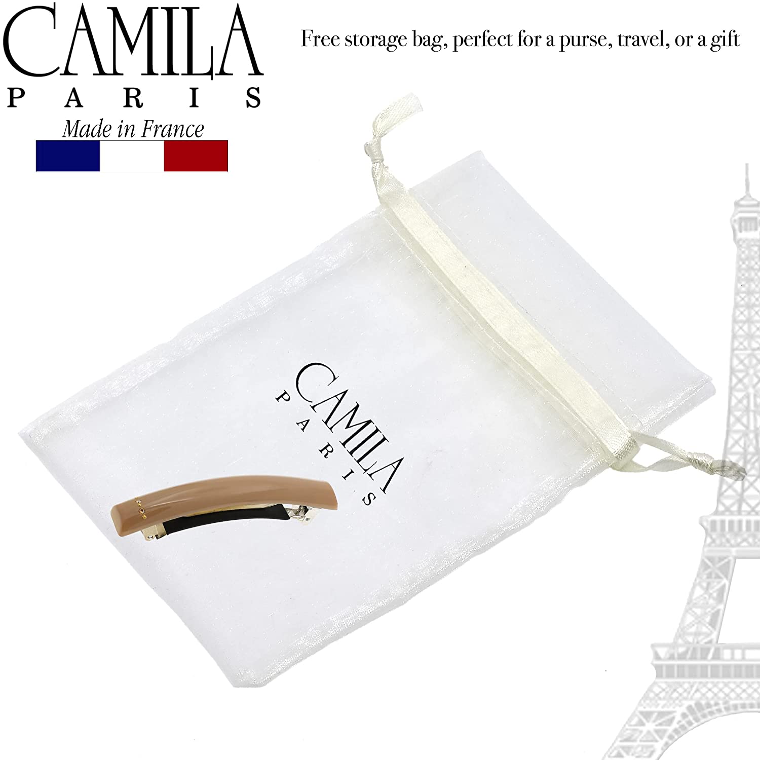 Camila Paris Green French barrette cellulose acetate