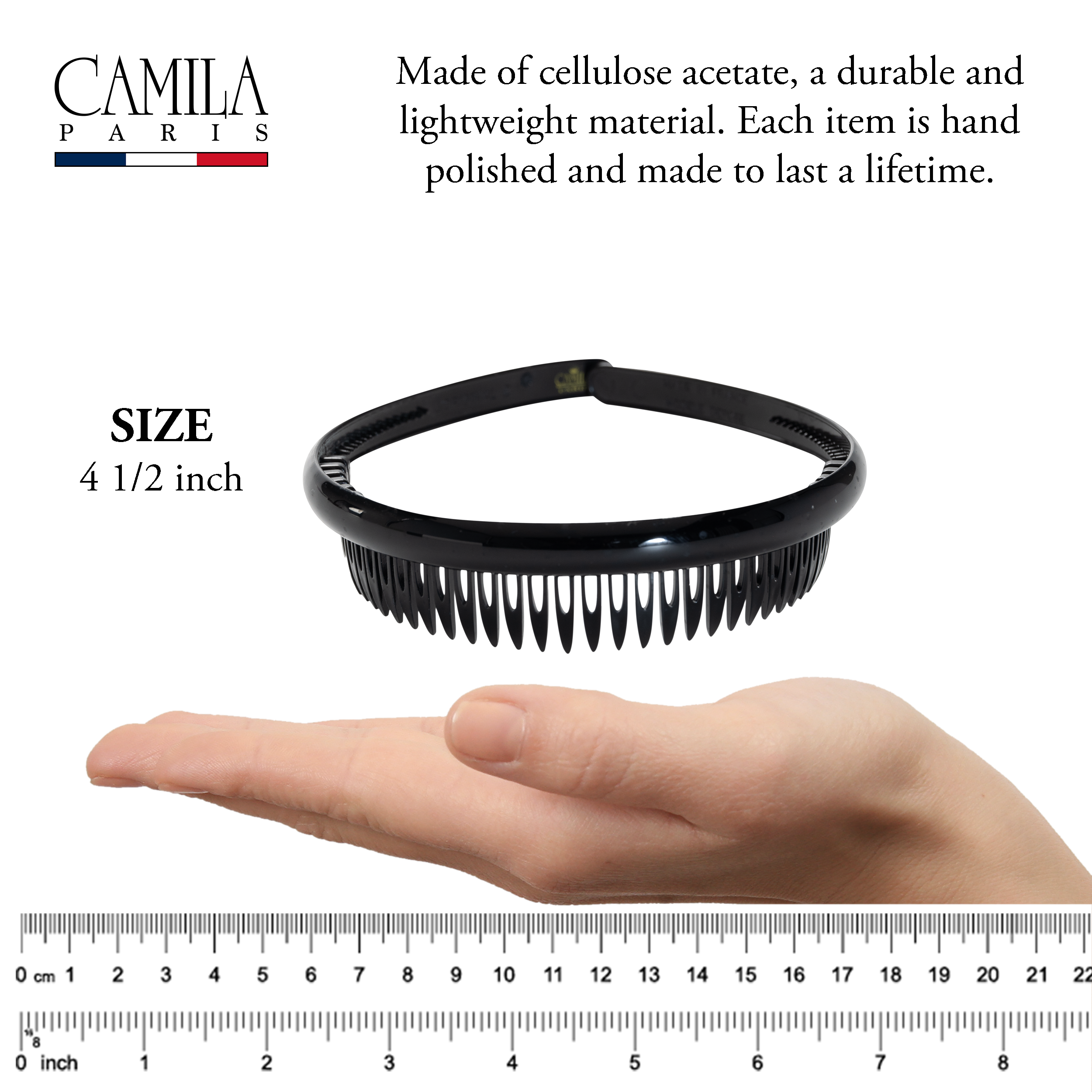 Camila Paris French headband cellulose acetate
