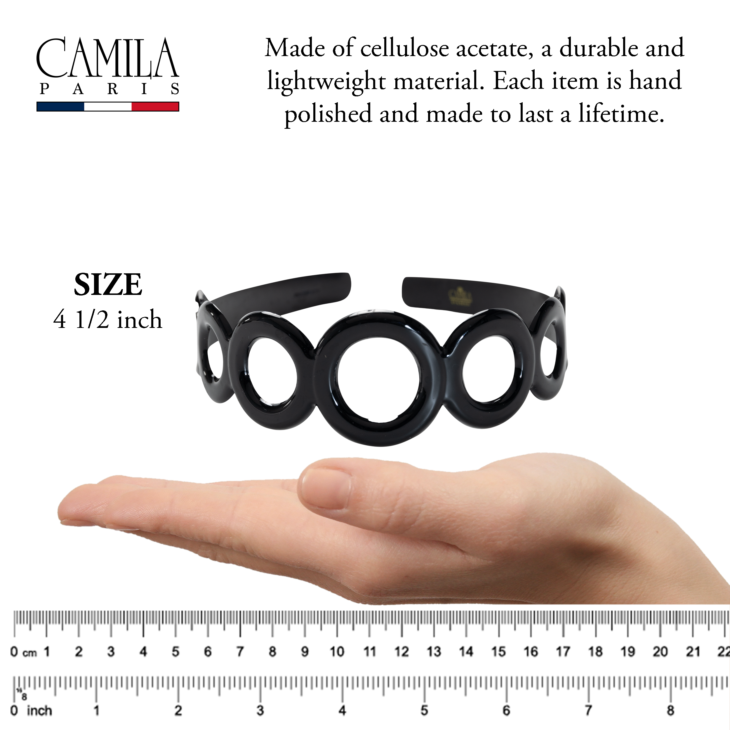 Camila Paris French headband cellulose acetate