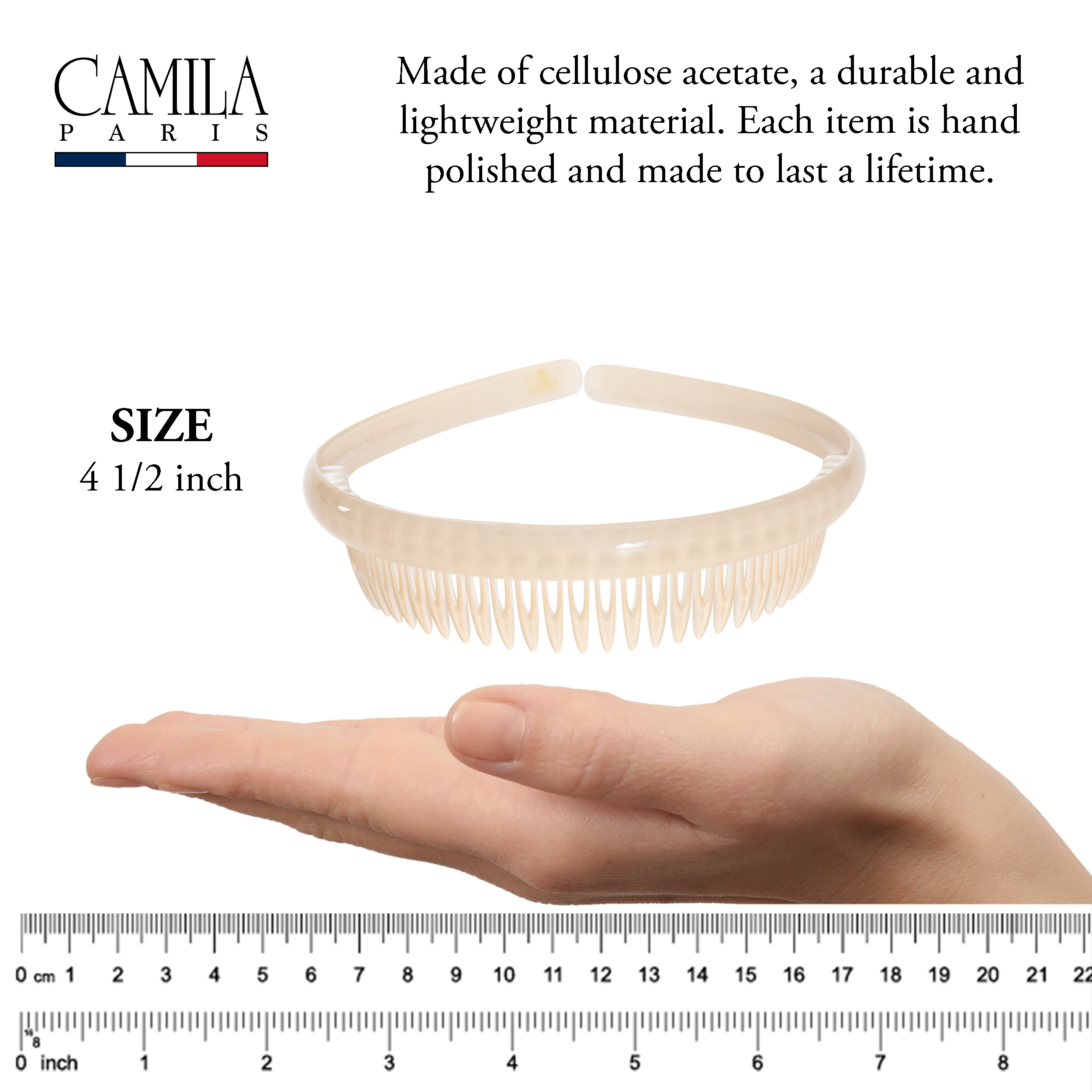 Camila Paris French headband cellulose acetate