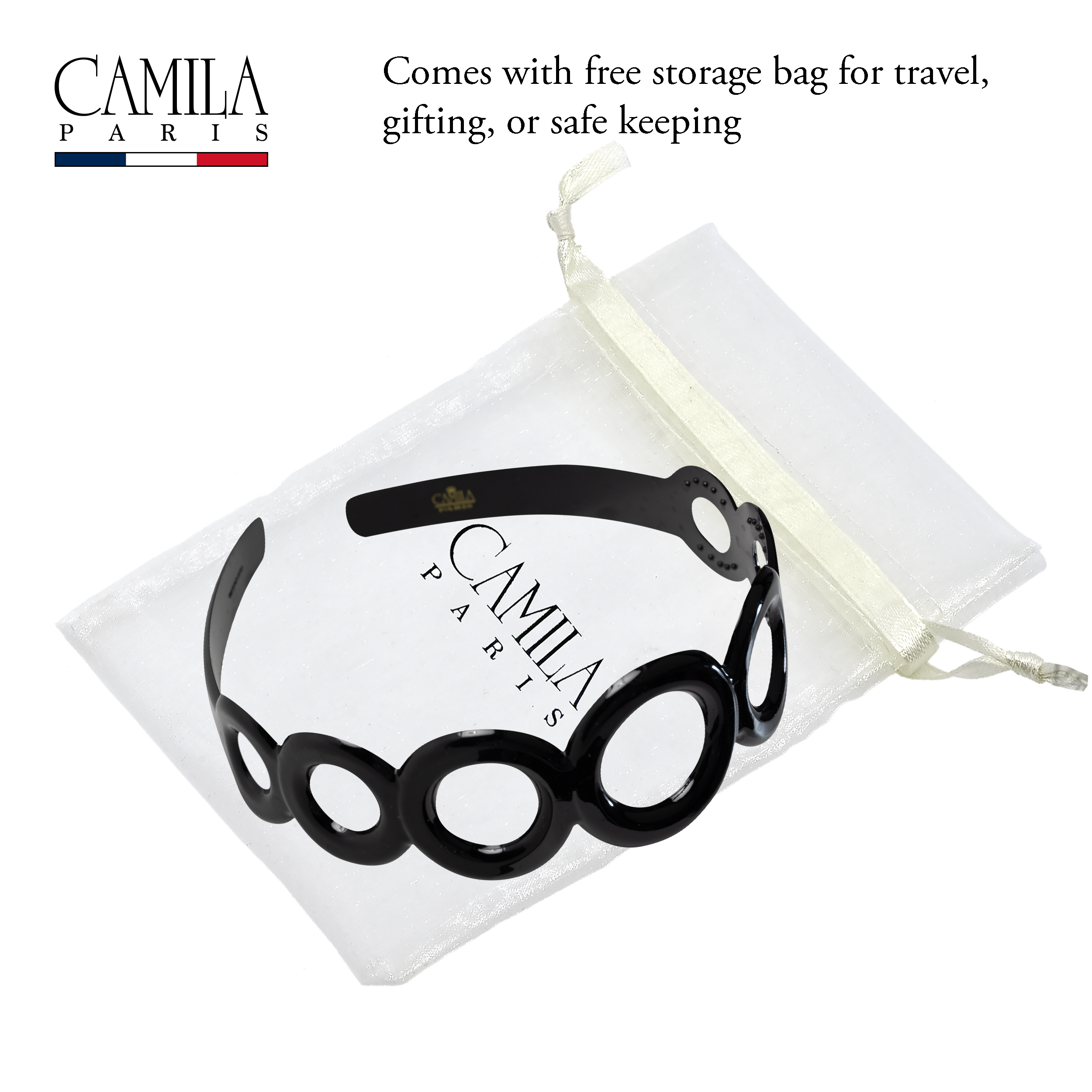 Camila Paris French headband cellulose acetate