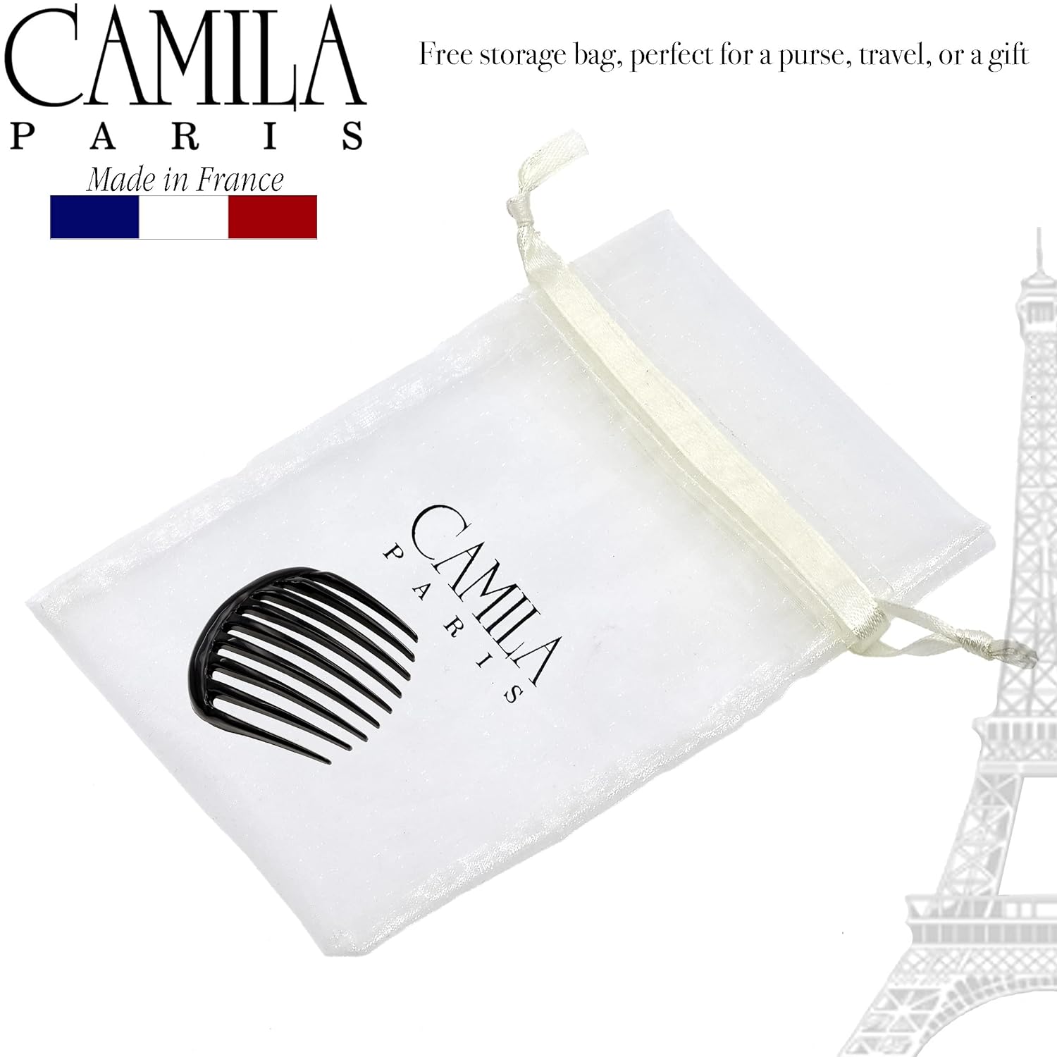 Camila Paris Detangling French side comb cellulose acetate