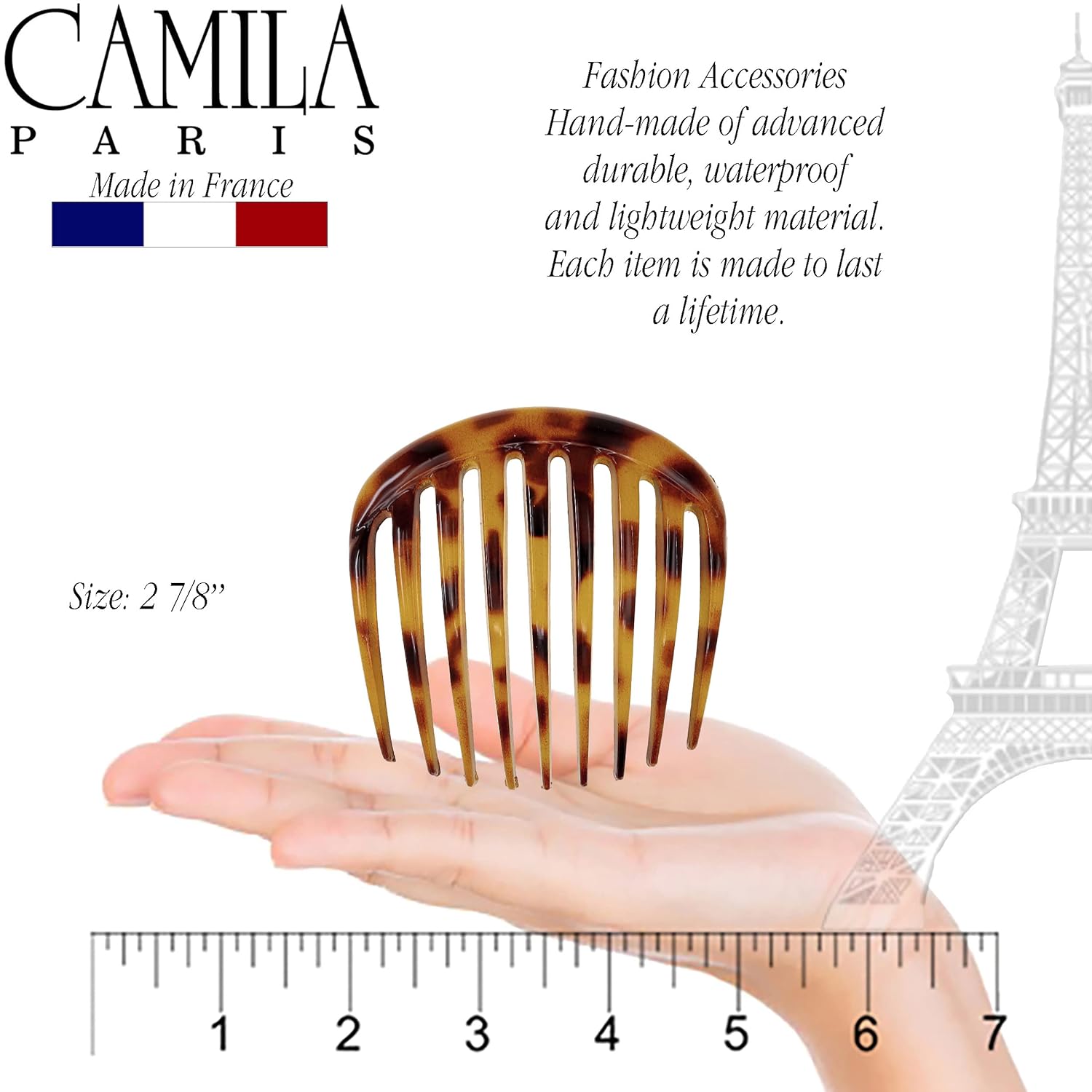 Camila Paris Detangling French side comb cellulose acetate