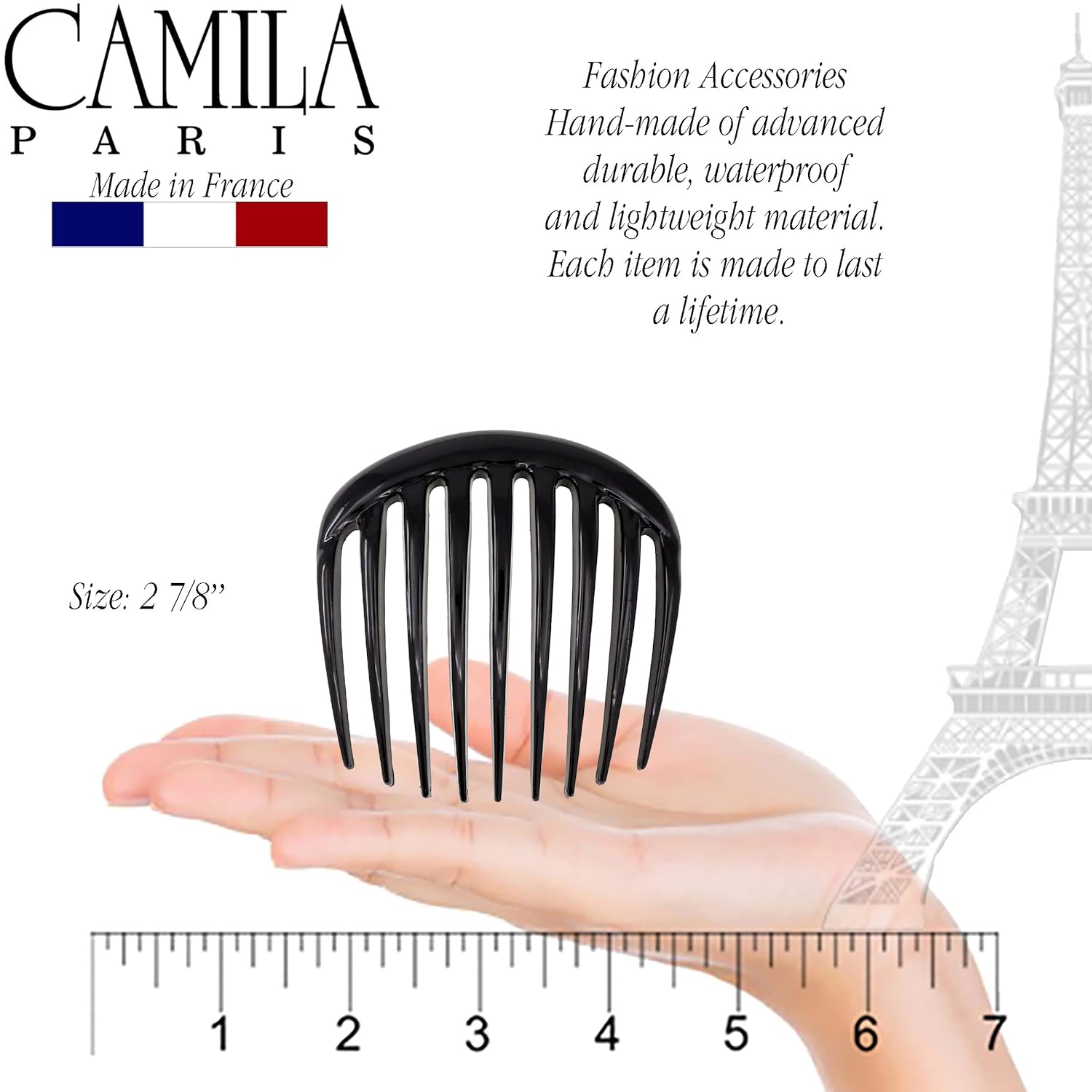 Camila Paris Detangling French side comb cellulose acetate