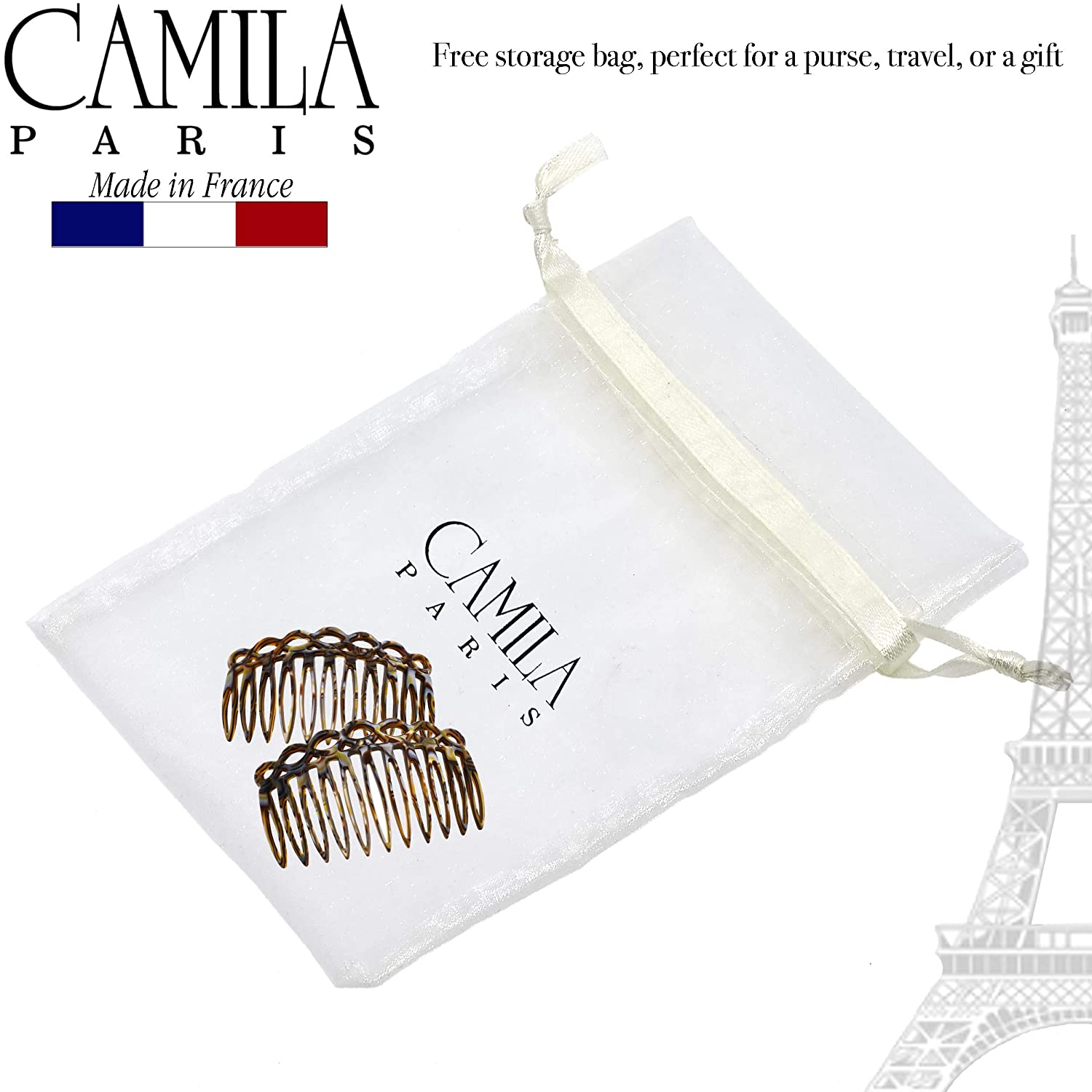 Camila Paris Detangling French side comb cellulose acetate handmade