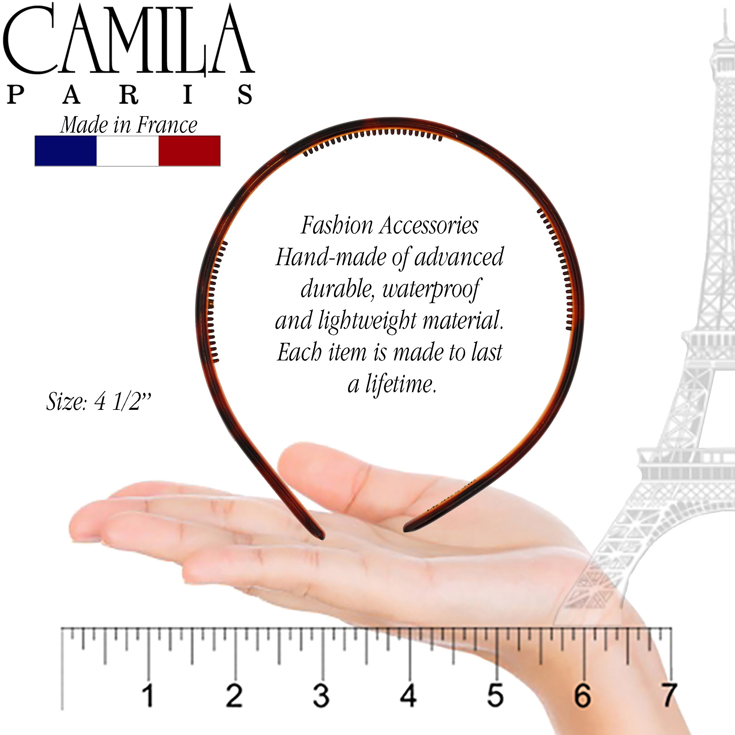 Camila Paris 0.20 inch Classic Comfort French headband cellulose acetate