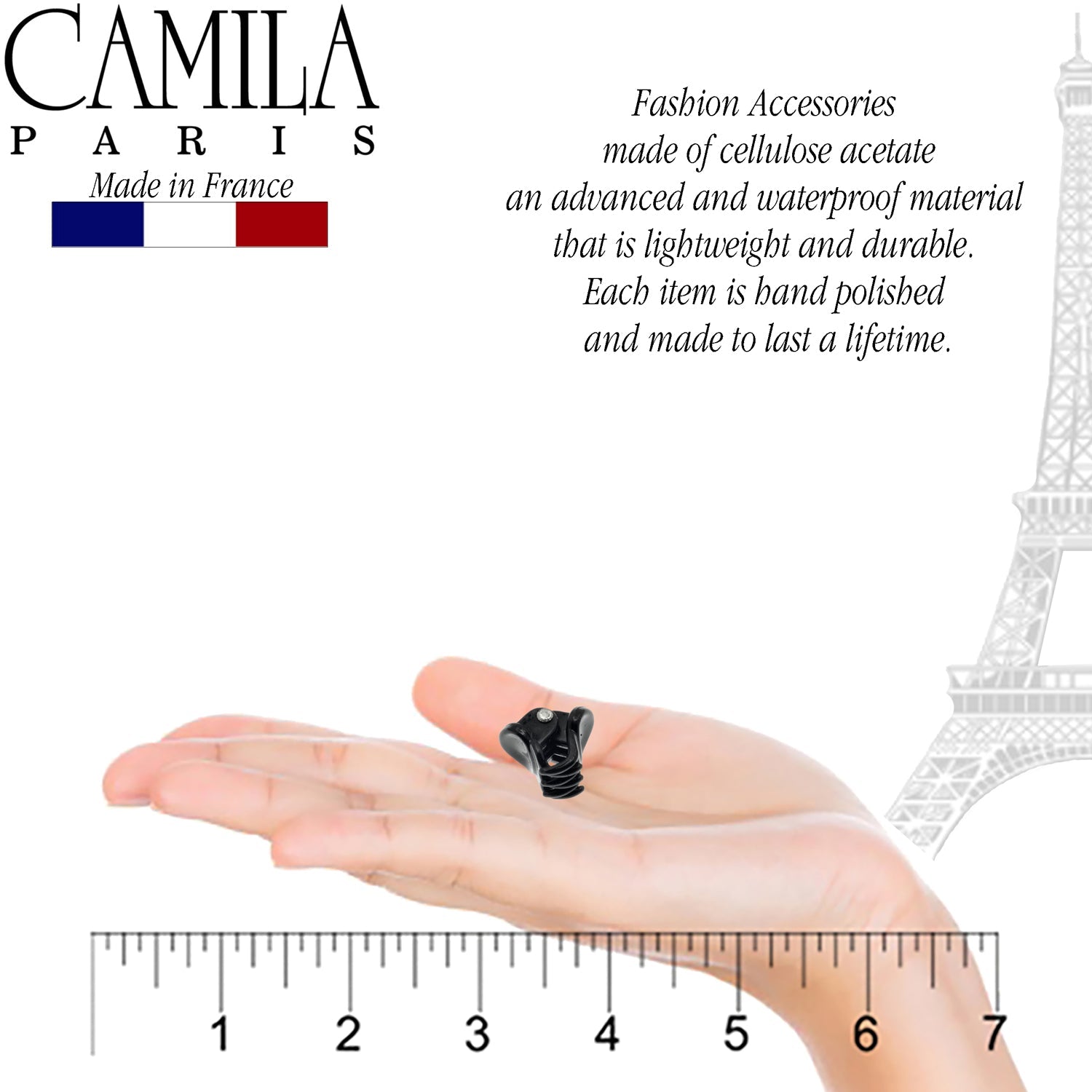 Camila Paris Buzzs French hair clip cellulose acetate