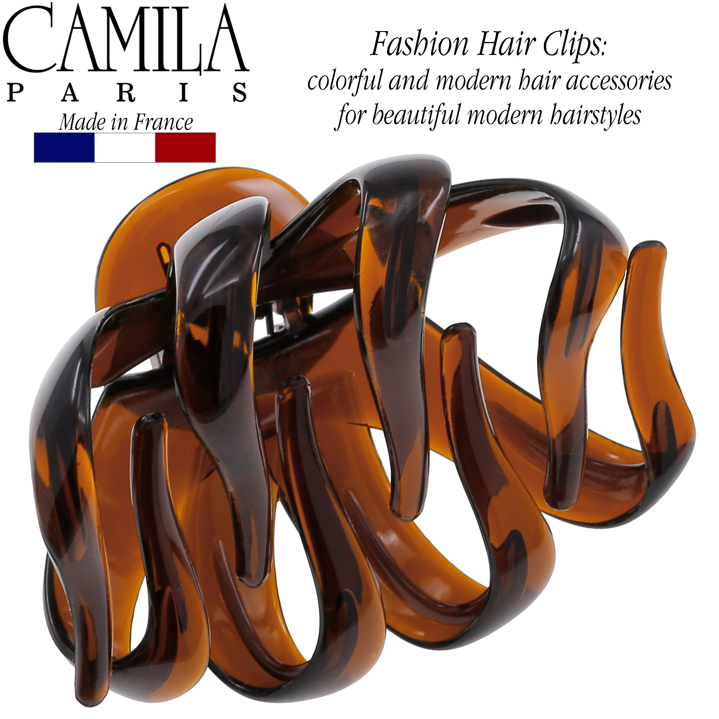 Camila Paris Black French claw clip cellulose acetate