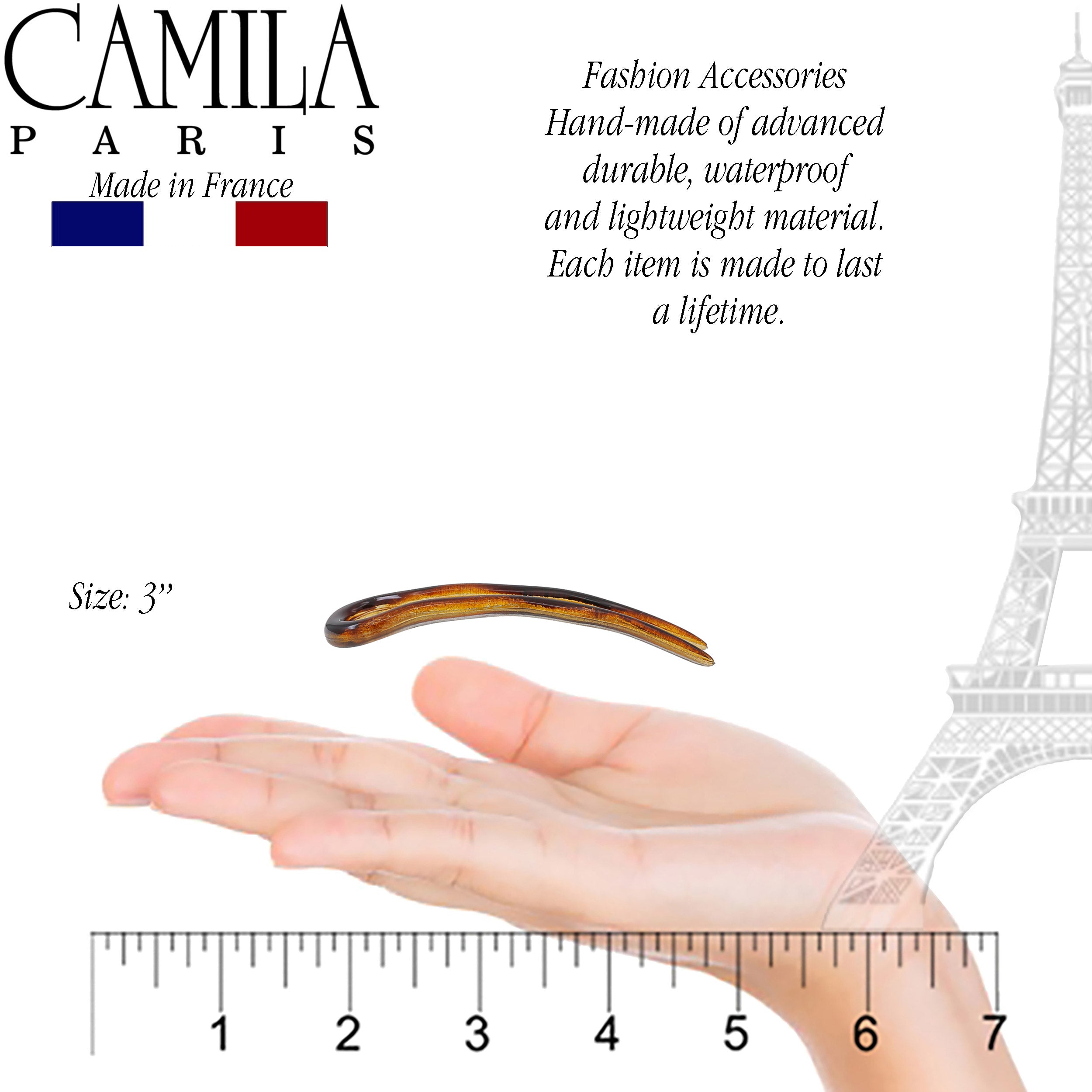 Camila Paris 3" French hair stick cellulose acetate