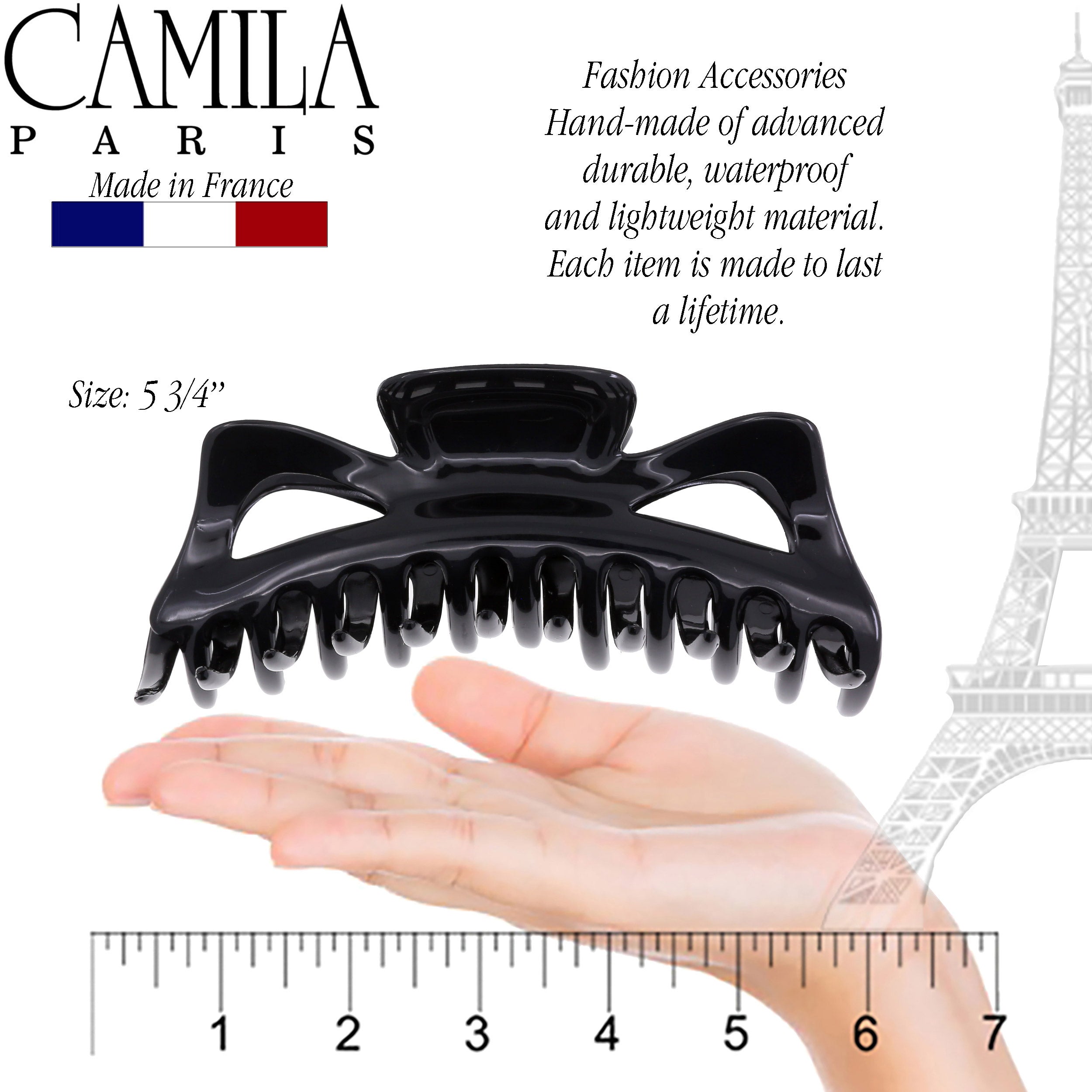 Camila Paris Elizabeth French hair clip cellulose acetate