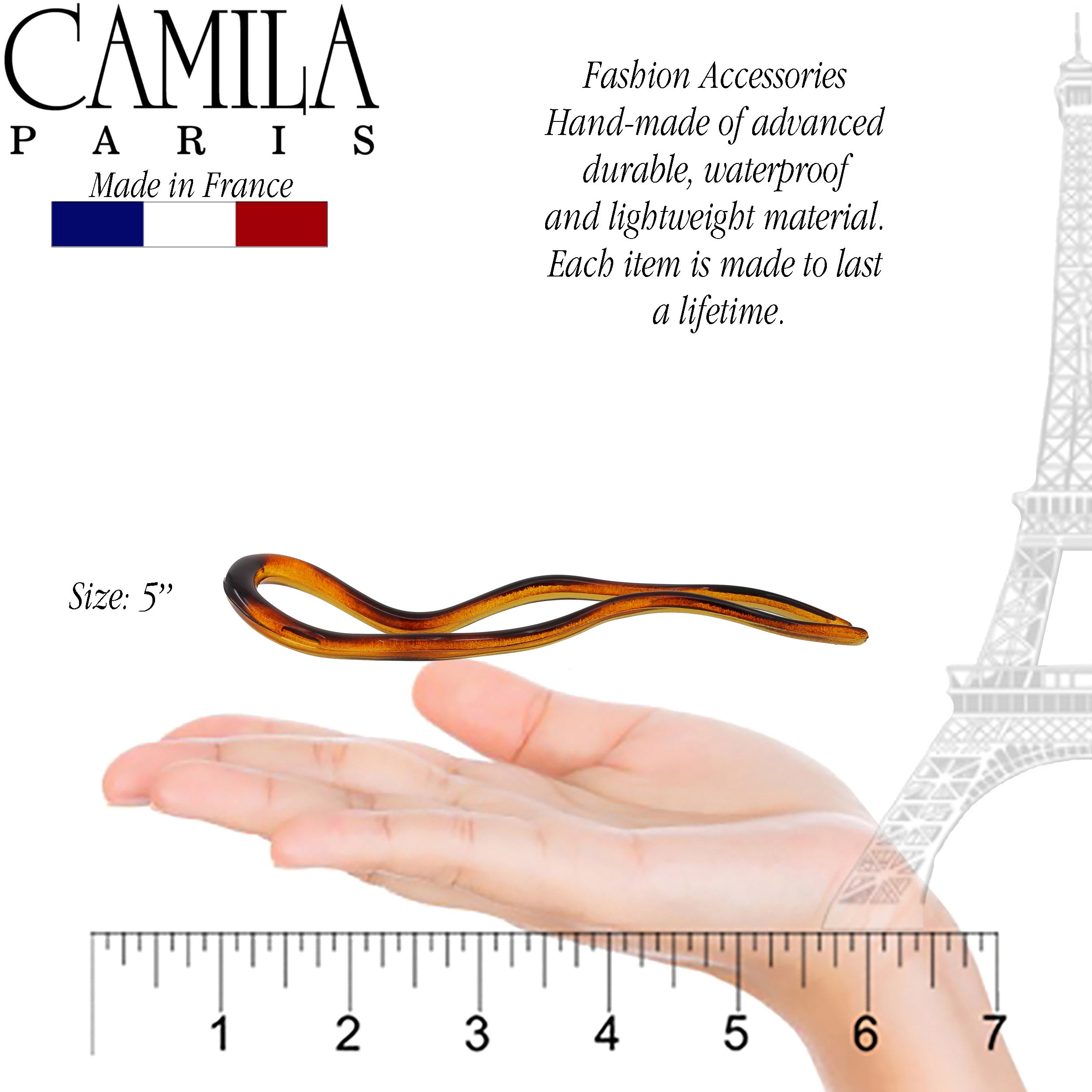 Camila Paris 5" French hair stick cellulose acetate