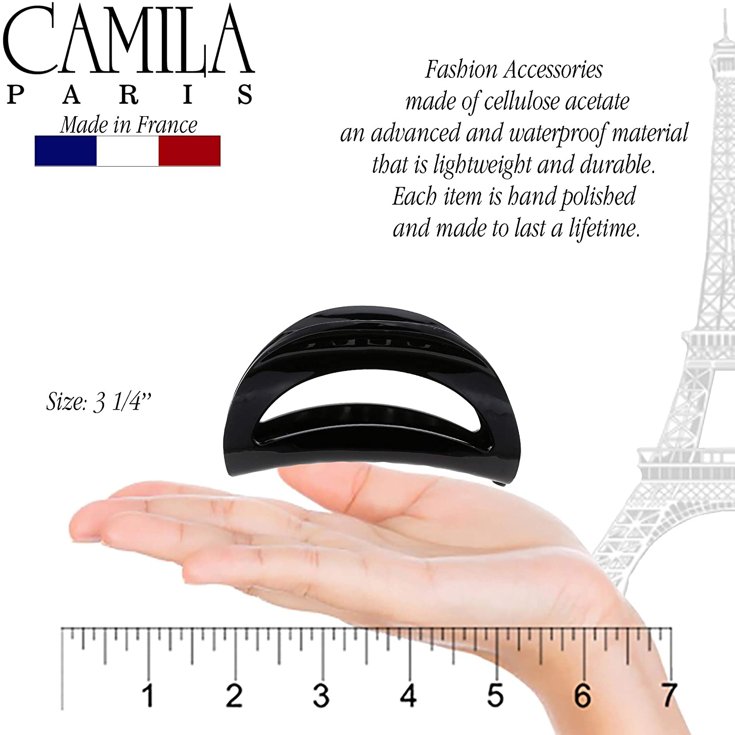 Camila Paris French hair clip cellulose acetate