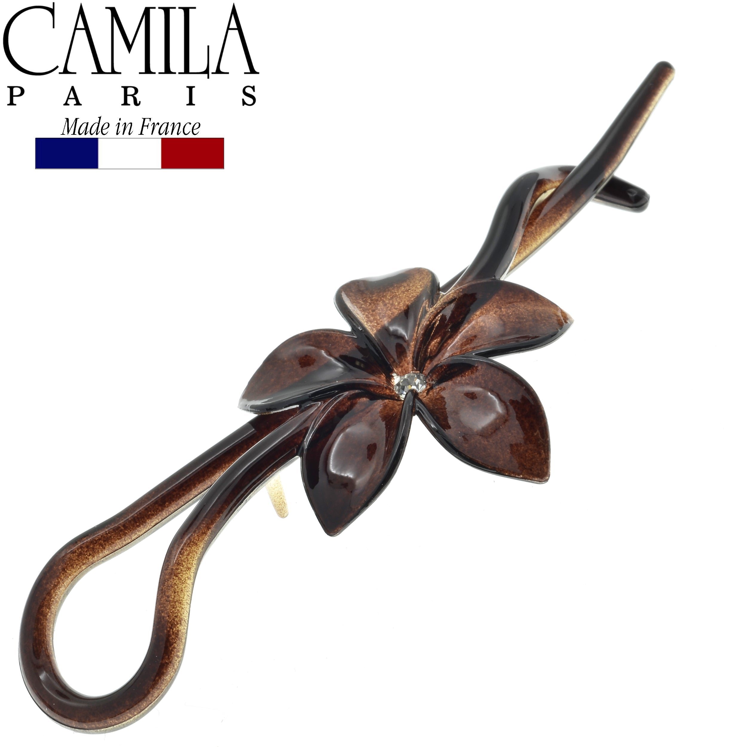 Camila Paris Black Flow French hair stick cellulose acetate