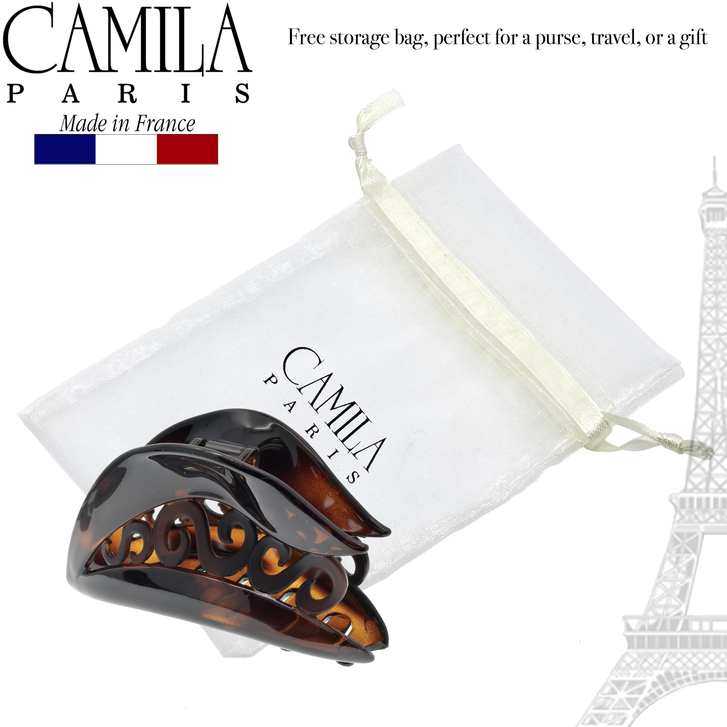 Camila Paris Lime French hair clip cellulose acetate