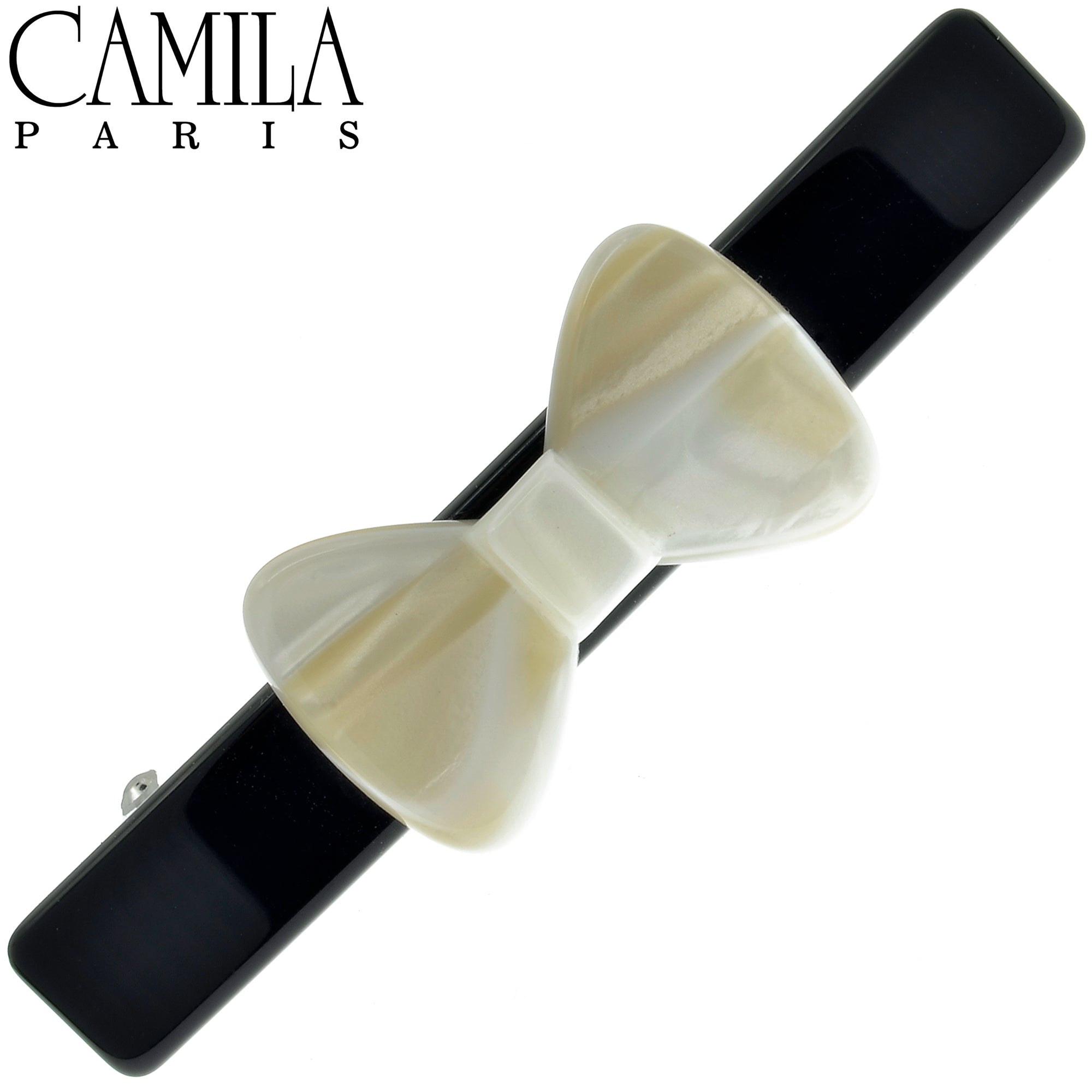 Camila Paris Onyx/Alba French barrette cellulose acetate handmade