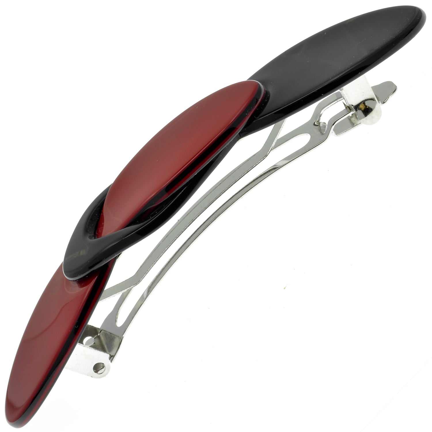 Camila Paris Red/Black French barrette cellulose acetate handmade