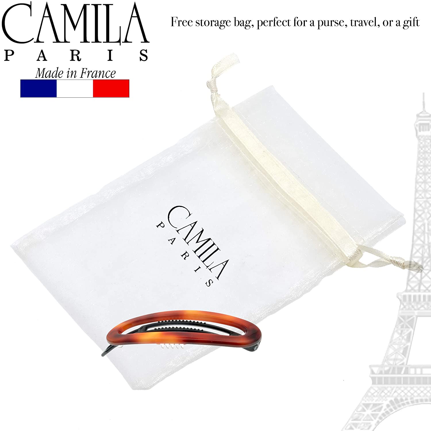 Camila Paris 2.5 inch Metal-Free French barrette cellulose acetate