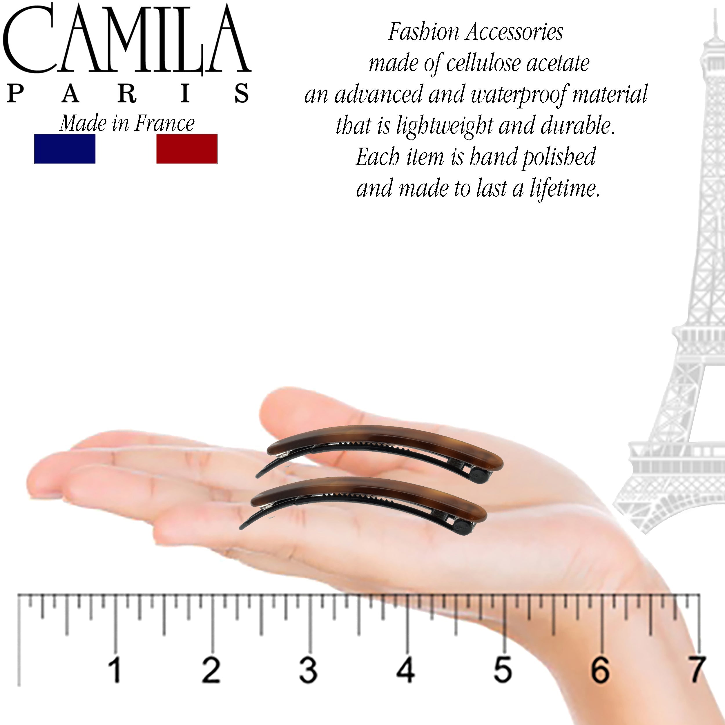 Camila Paris Metal-Free French barrette cellulose acetate