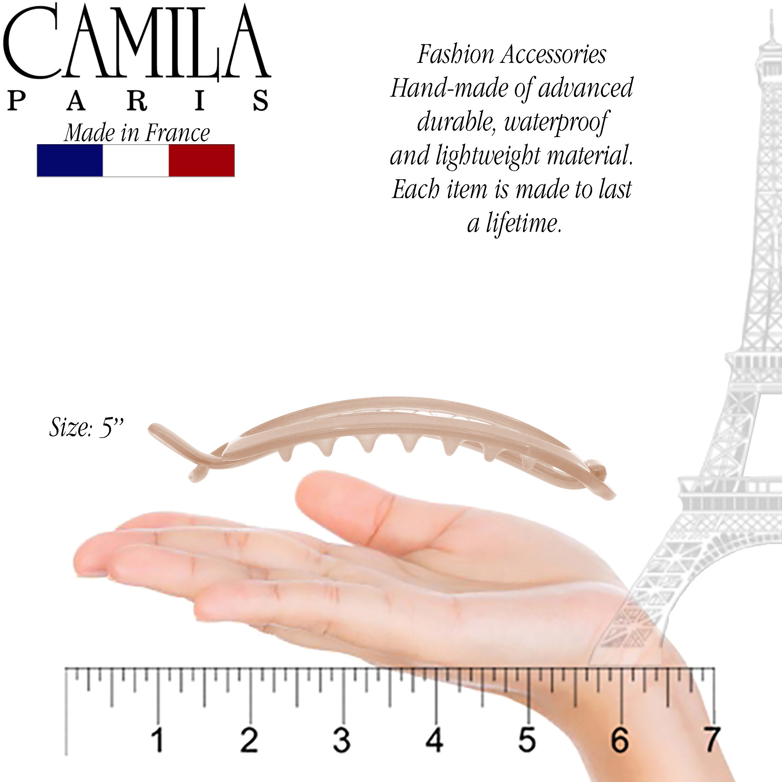 Camila Paris Metal-Free French barrette cellulose acetate