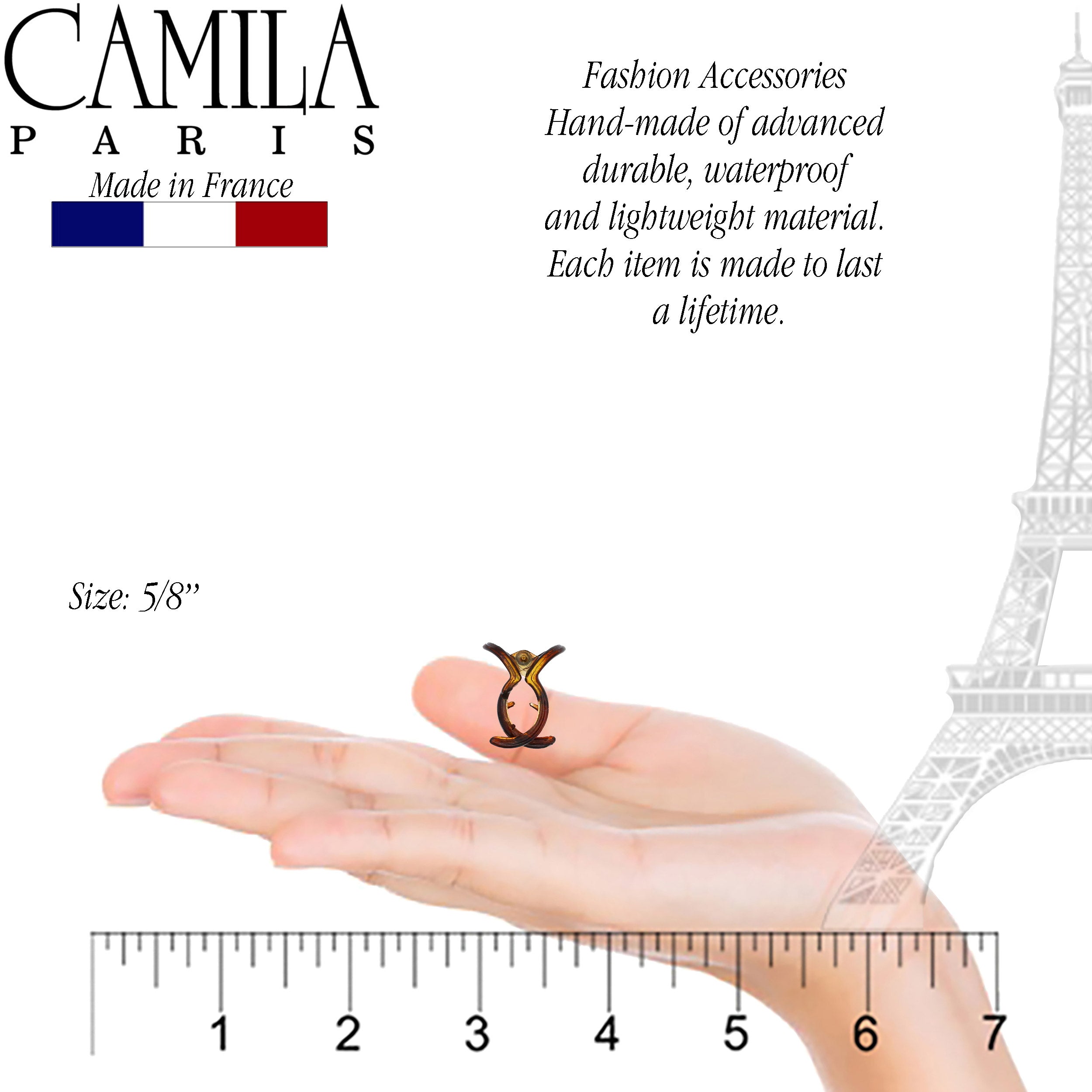 Camila Paris Black French hair clip cellulose acetate