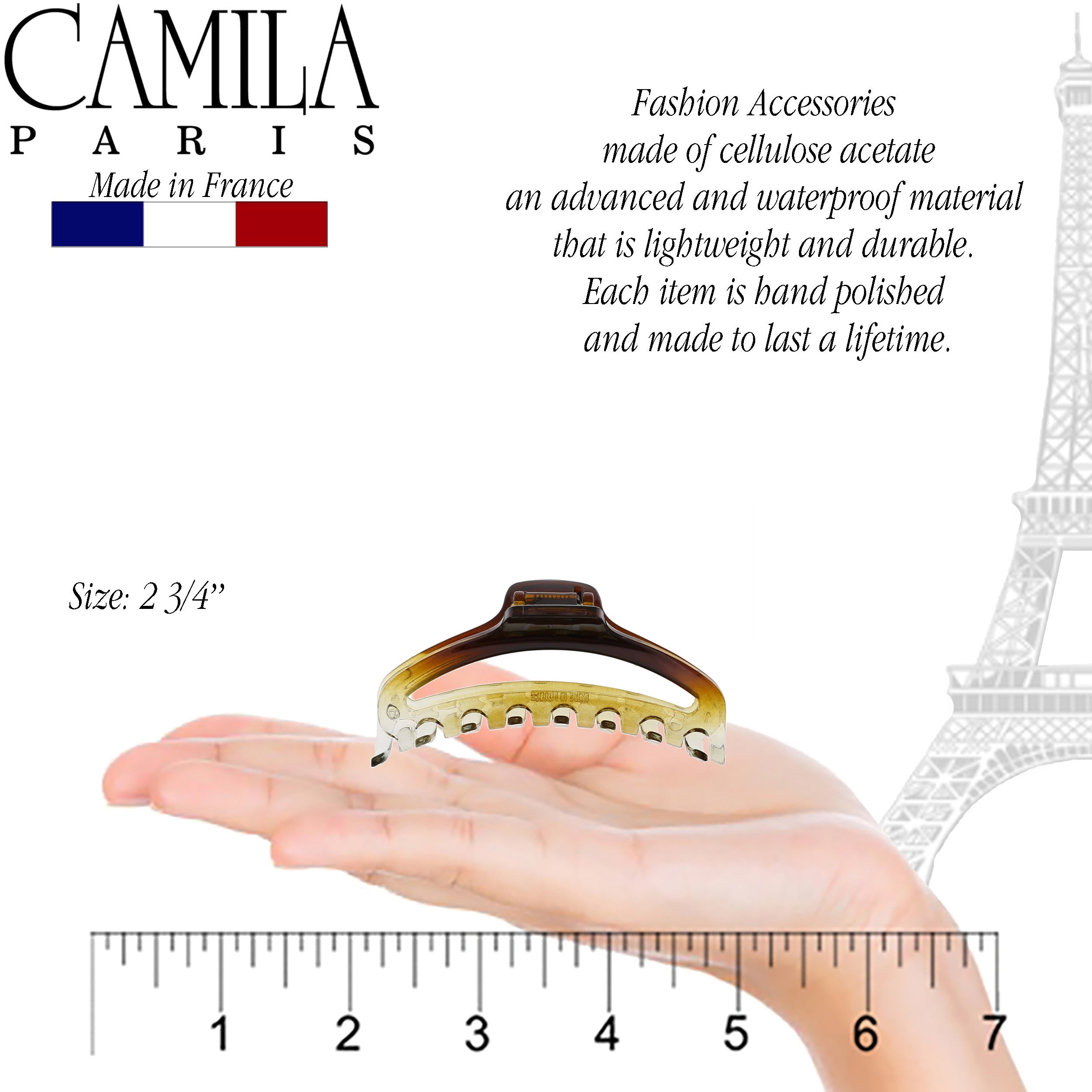 Camila Paris 2.75 Inch French hair clip cellulose acetate
