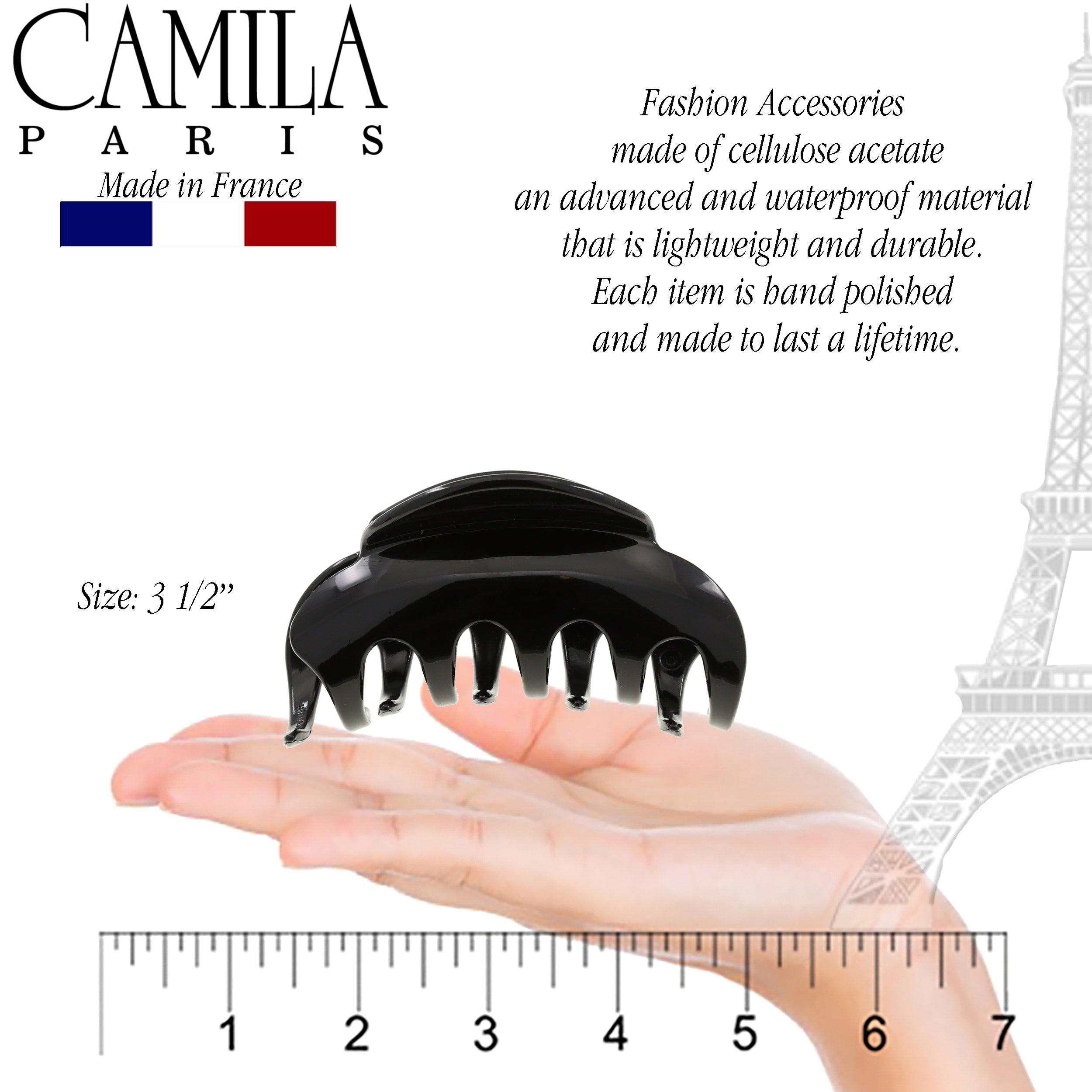 Camila Paris Spring Covered French hair clip cellulose acetate