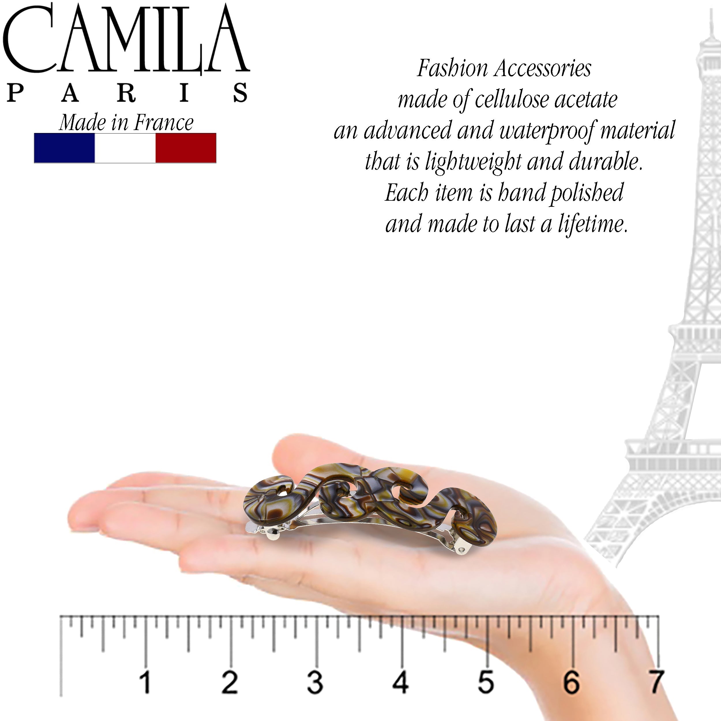 Camila Paris French barrette cellulose acetate handmade