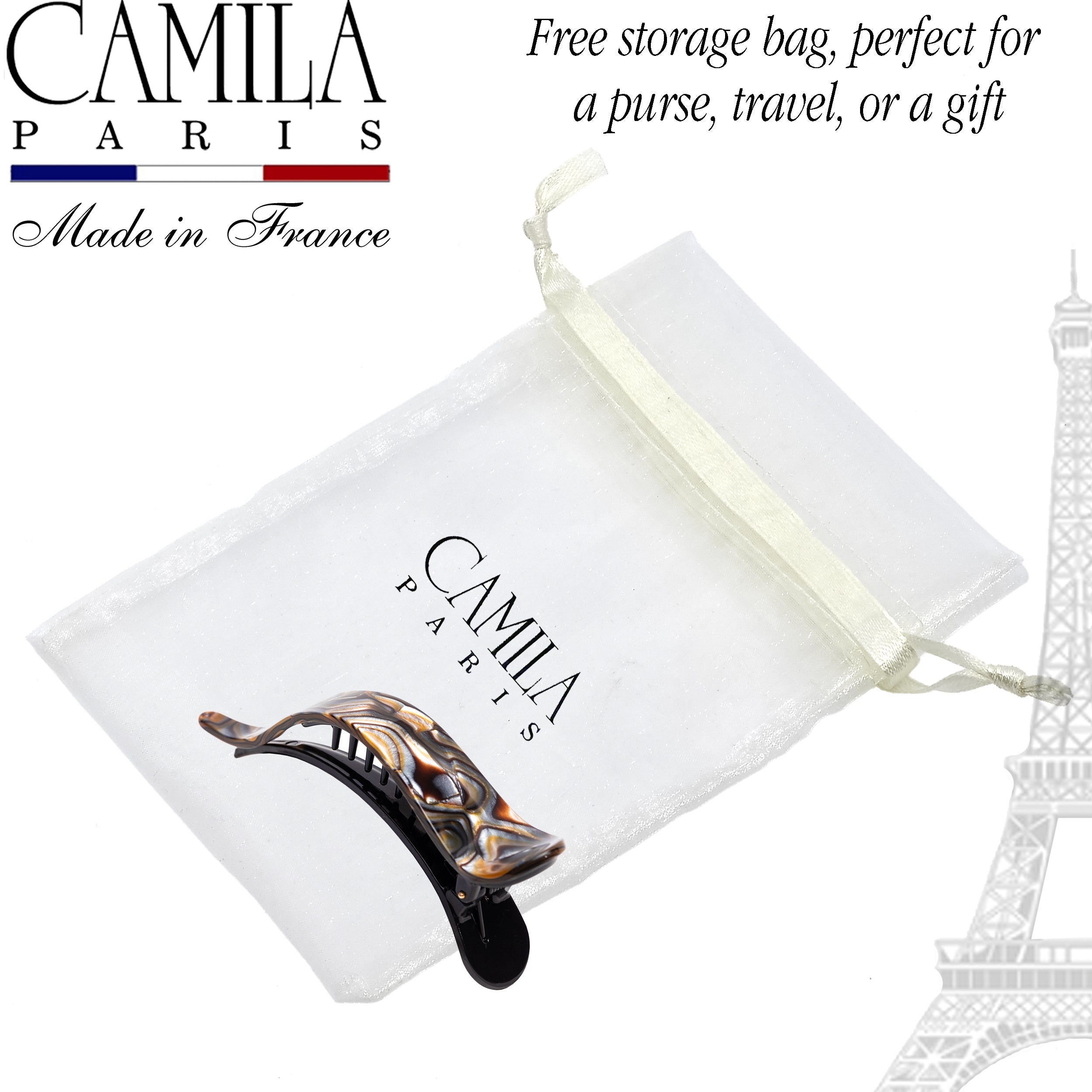 Camila Paris French claw clip cellulose acetate handmade