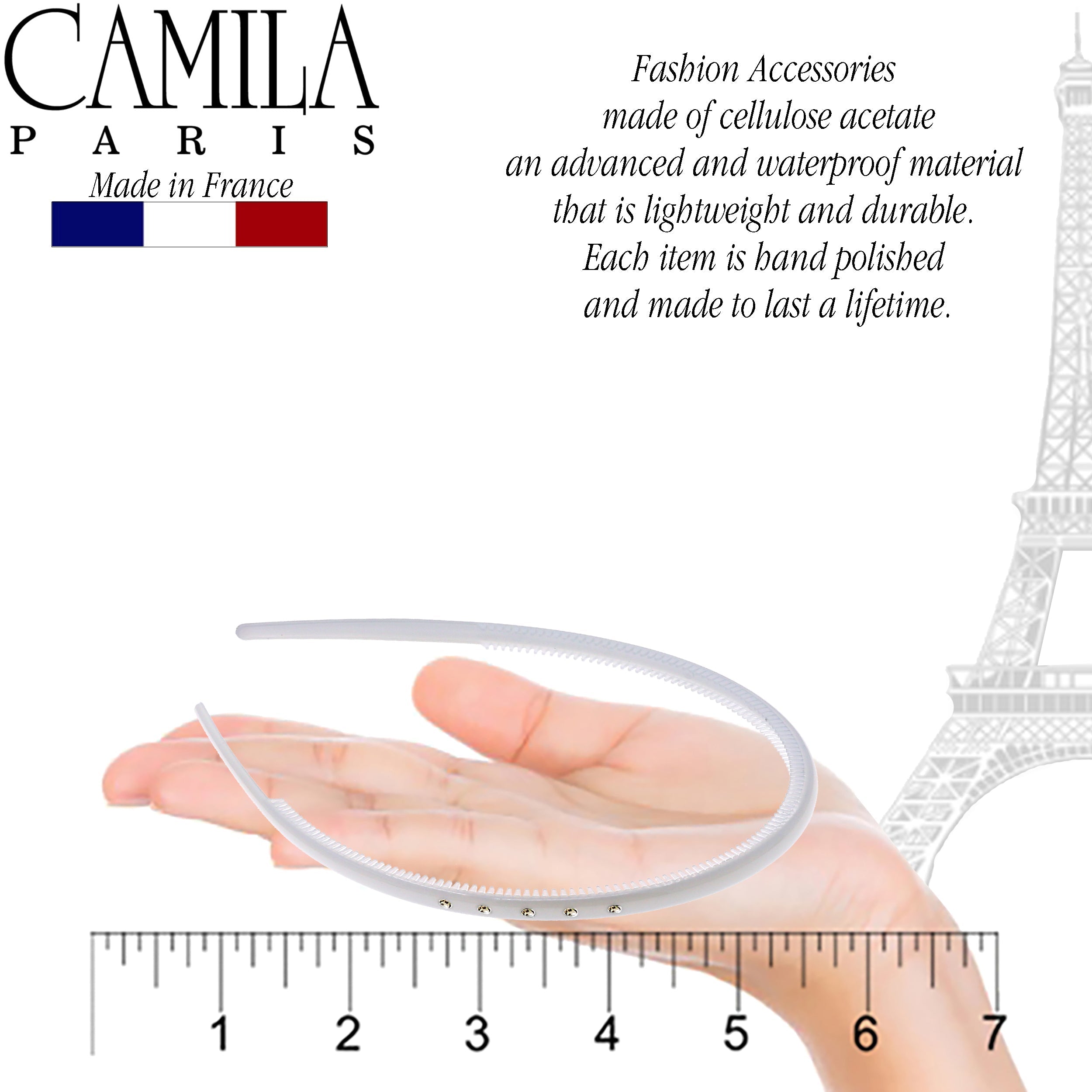 Camila Paris 0.5 inch Classic Comfort French headband cellulose acetate