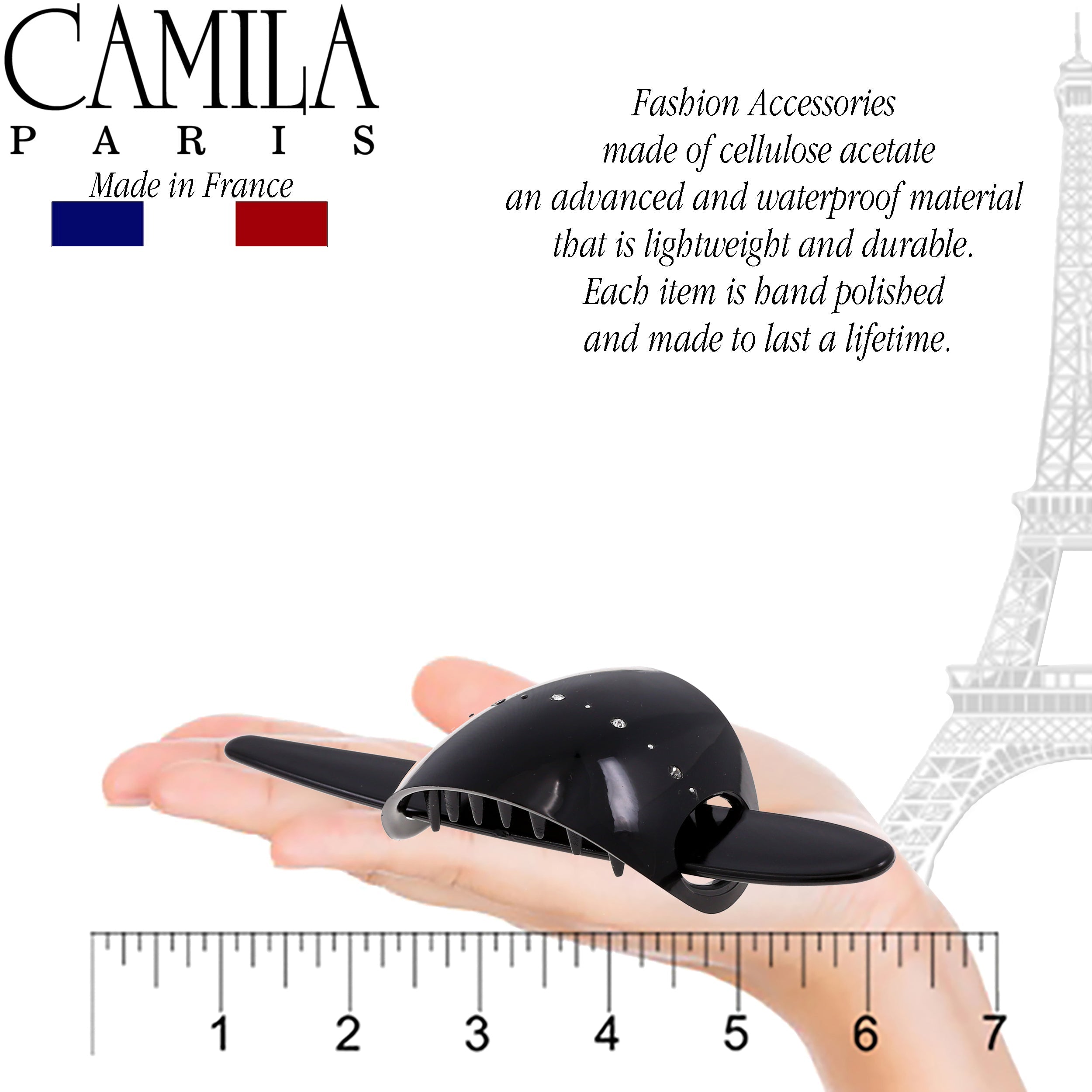 Camila Paris Brown French bun holder cellulose acetate
