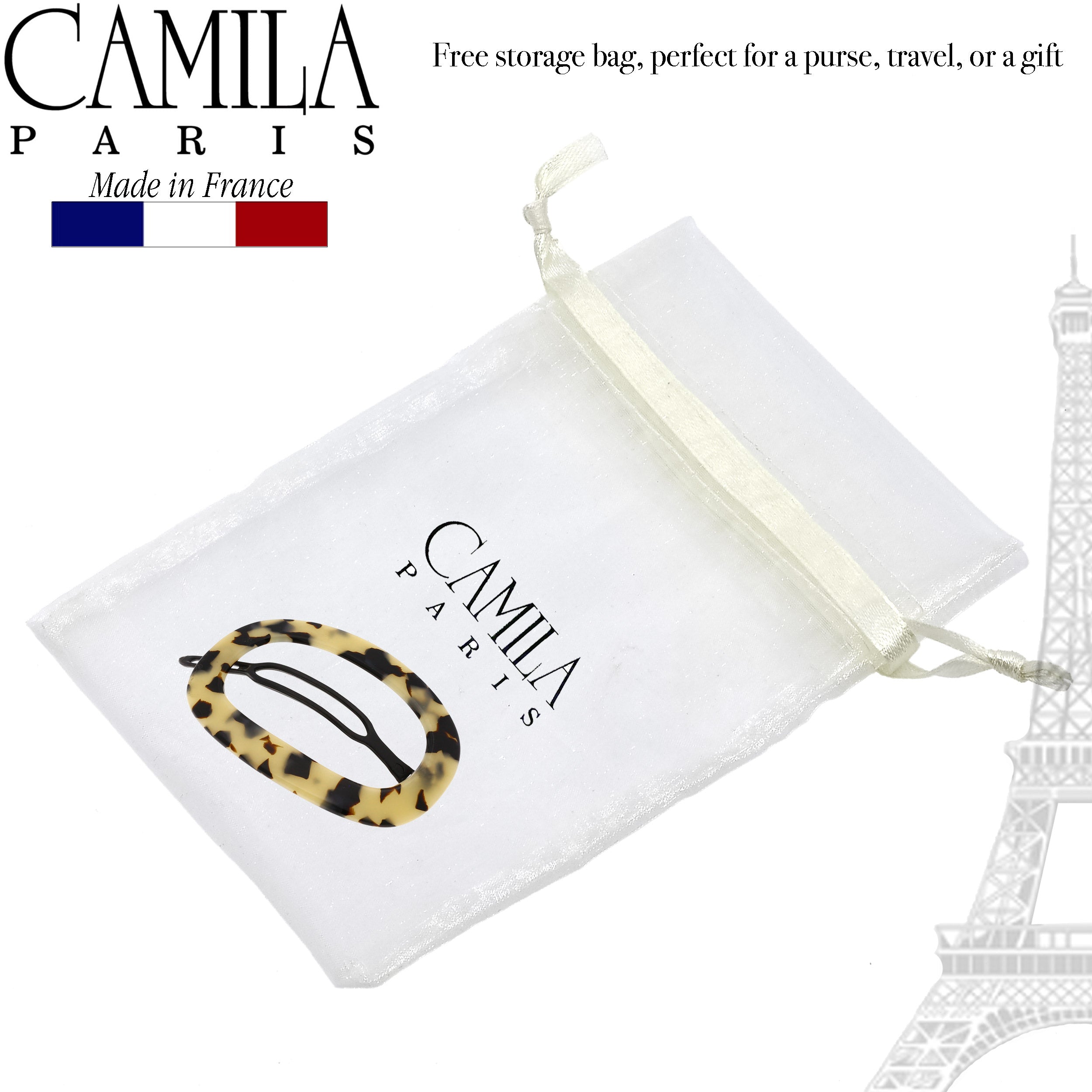 Camila Paris Metal-Free French barrette cellulose acetate handmade