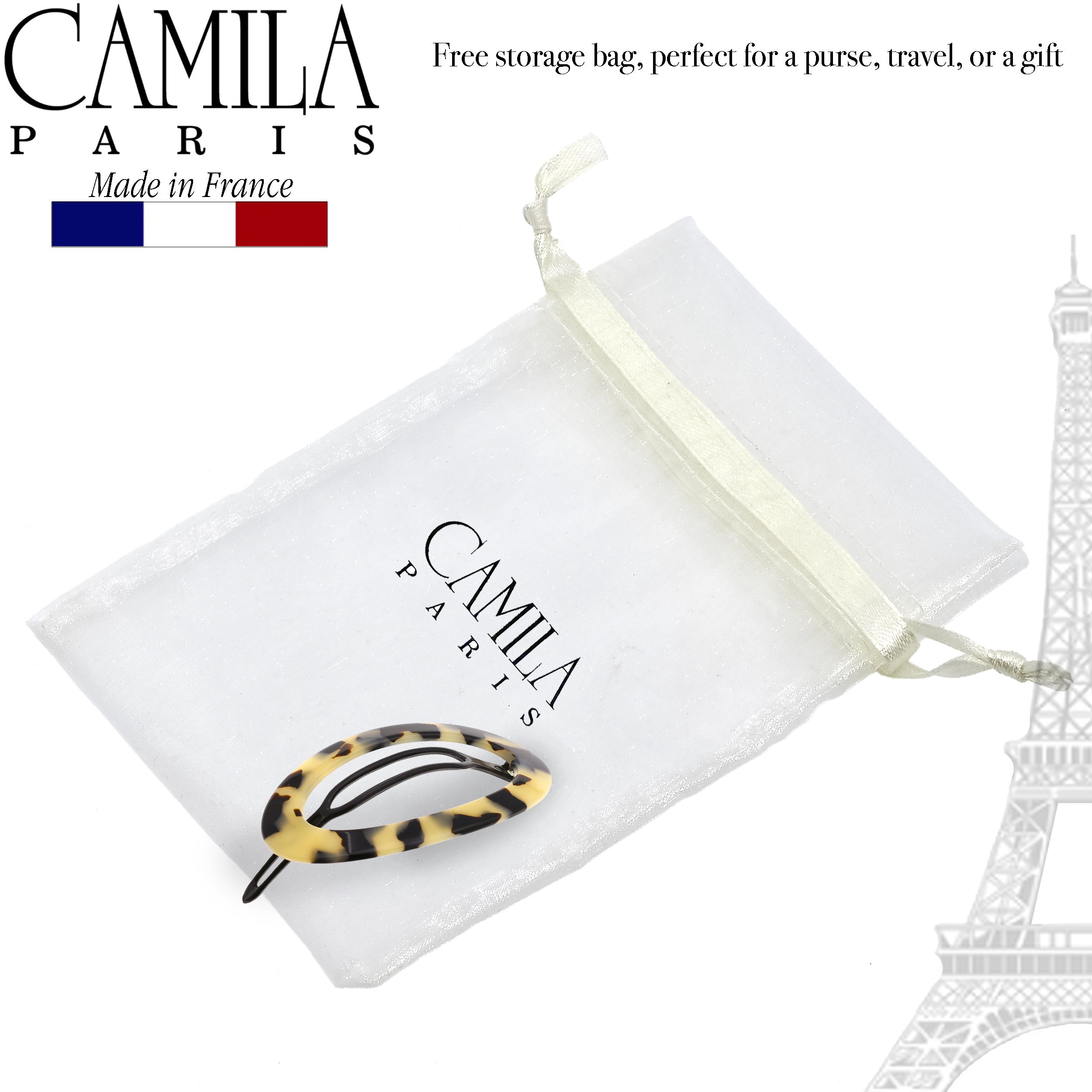 Camila Paris Metal-Free French barrette cellulose acetate handmade