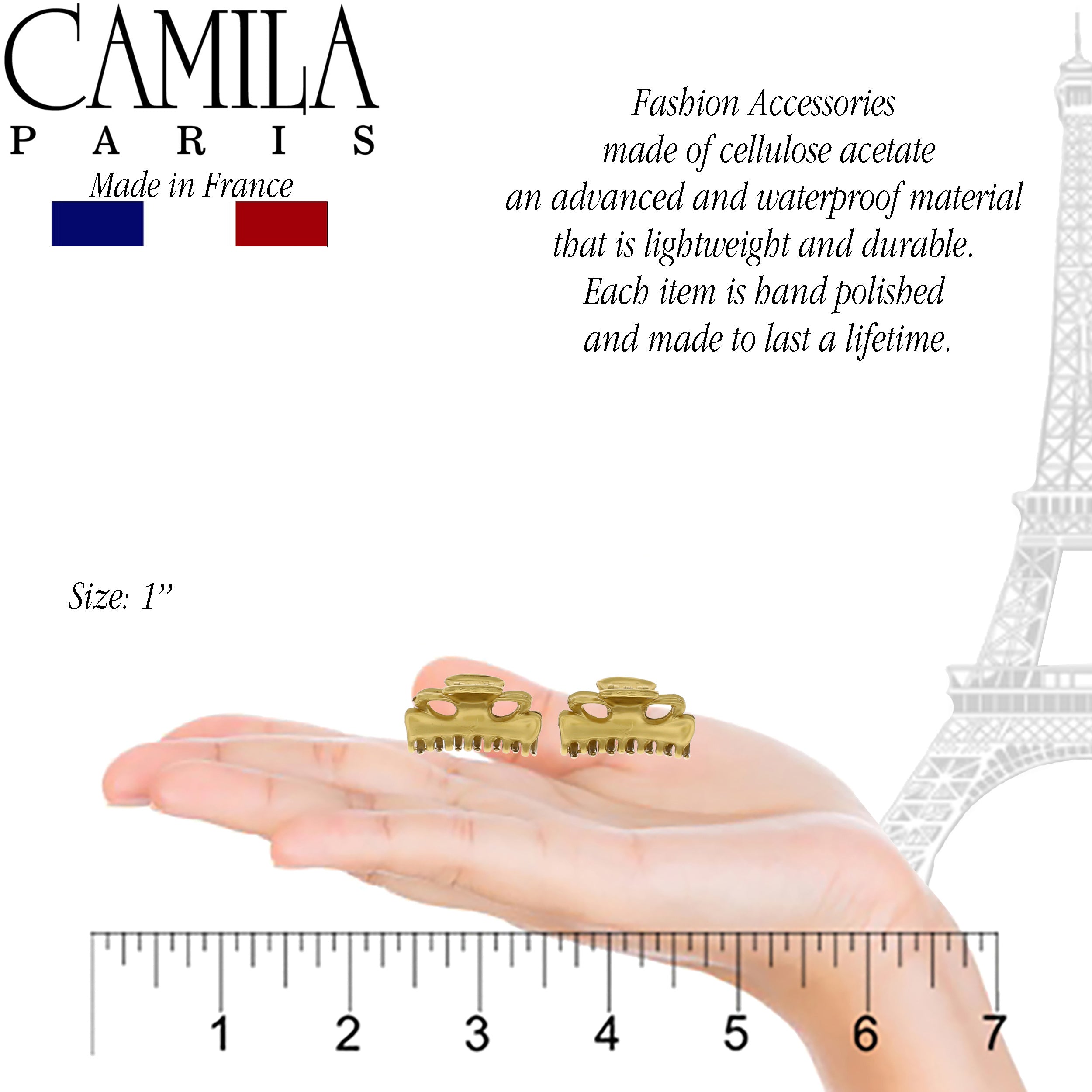 Camila Paris Elizabeth French hair clip cellulose acetate