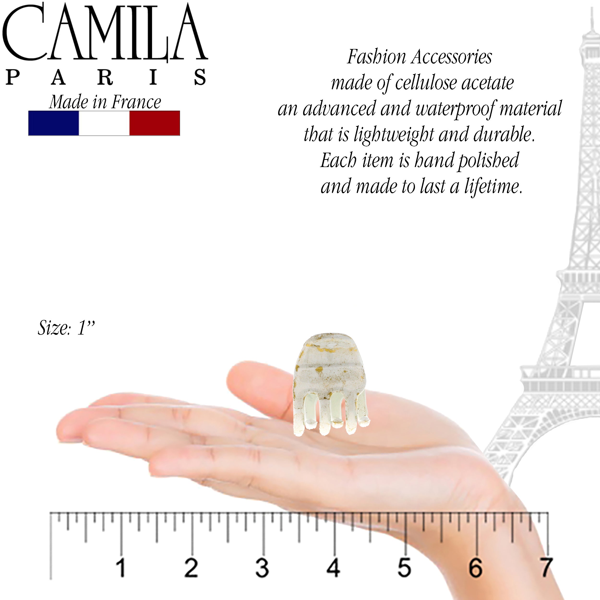Camila Paris Salon French hair clip cellulose acetate
