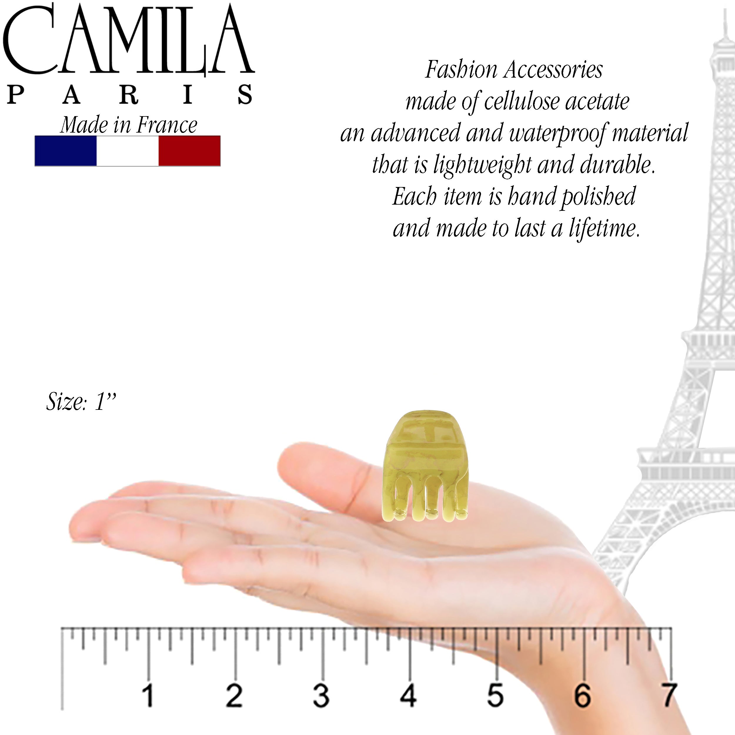 Camila Paris Salon French hair clip cellulose acetate