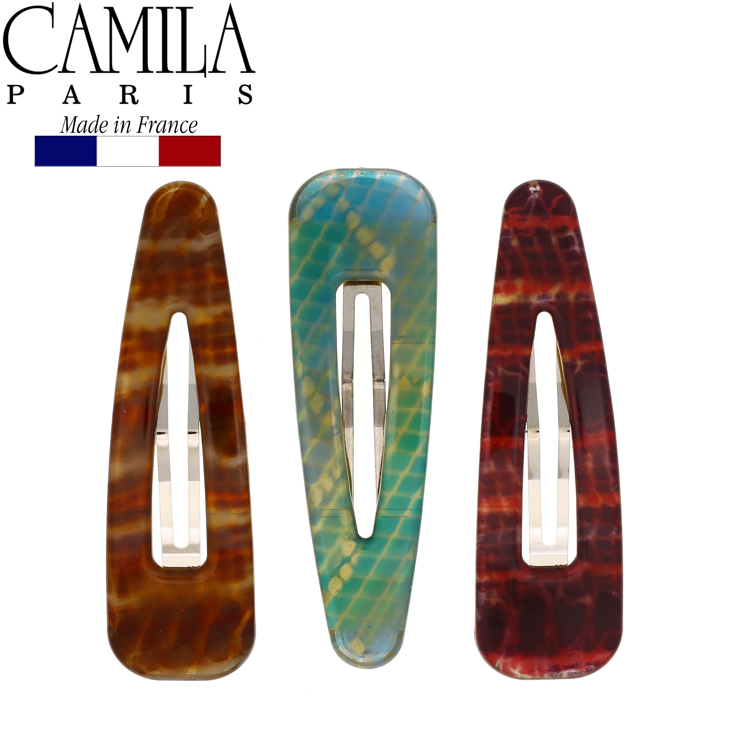 Camila Paris Metallic French barrette cellulose acetate