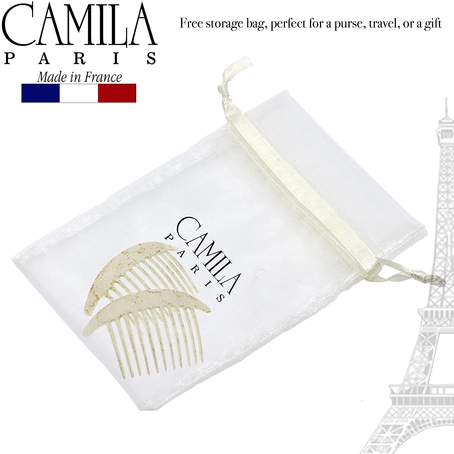 Camila Paris Detangling French side comb cellulose acetate