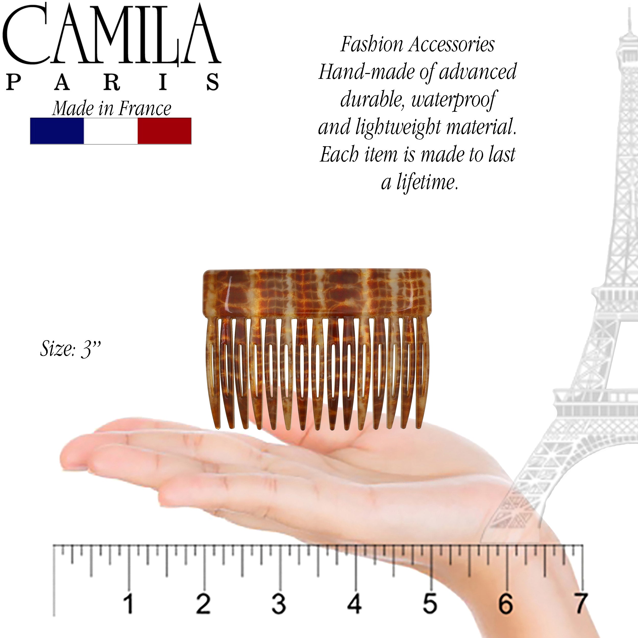 Camila Paris Detangling French side comb cellulose acetate