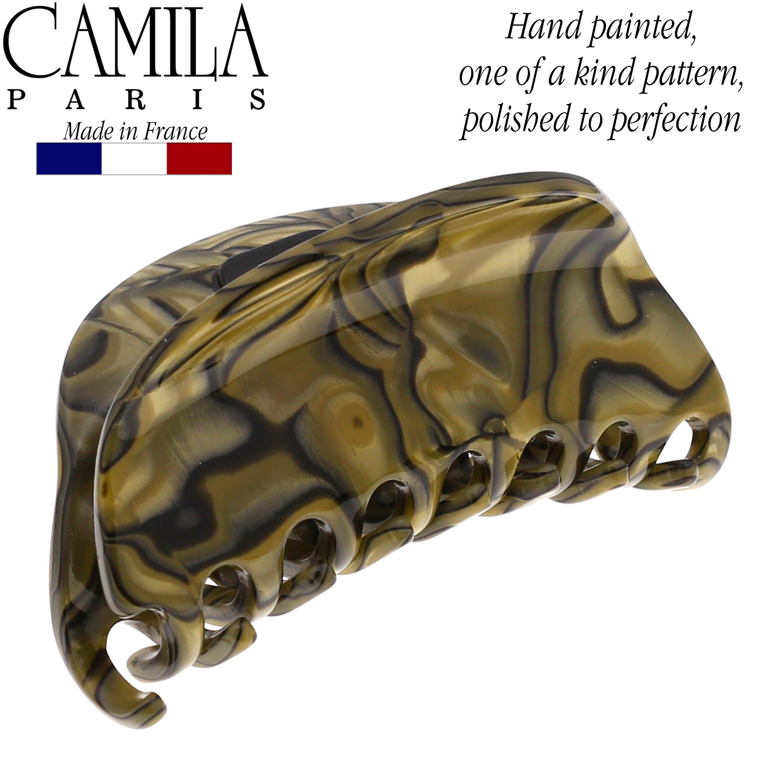 Camila Paris Spring Covered French hair clip cellulose acetate handmade