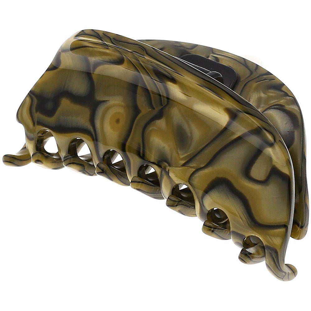 Camila Paris Gray Spring Covered French hair clip cellulose acetate handmade