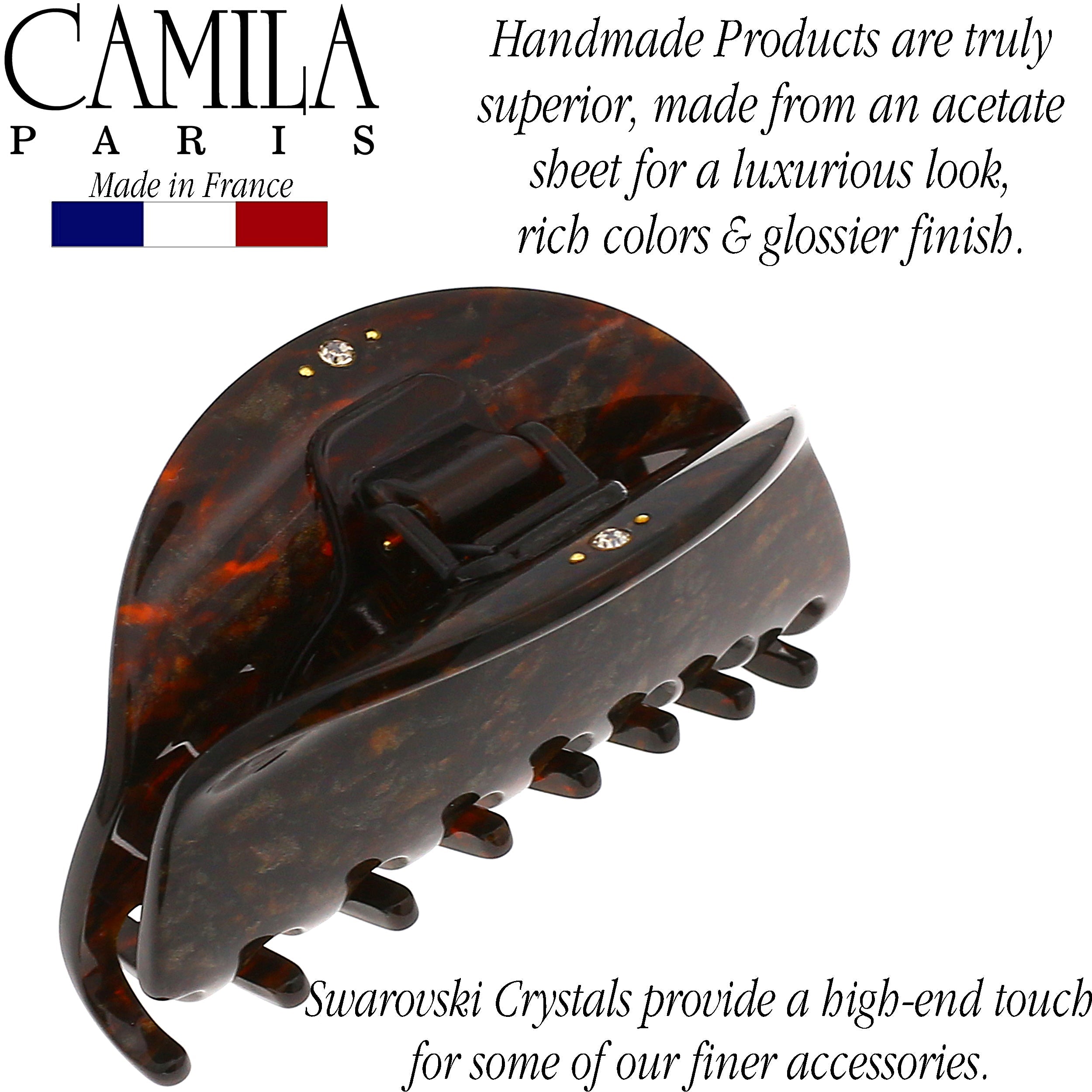 Camila Paris Spring Covered French hair clip cellulose acetate handmade