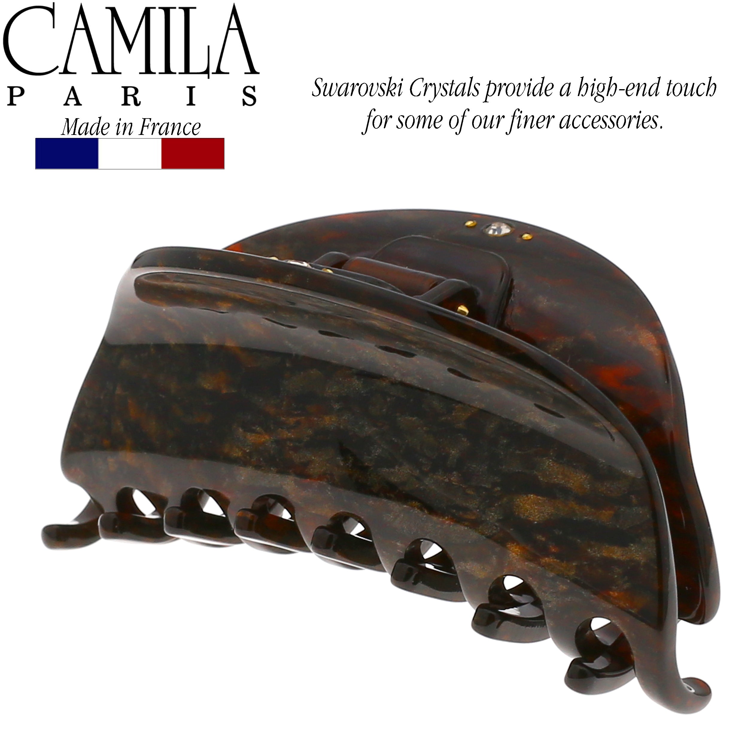 Camila Paris Spring Covered French hair clip cellulose acetate handmade