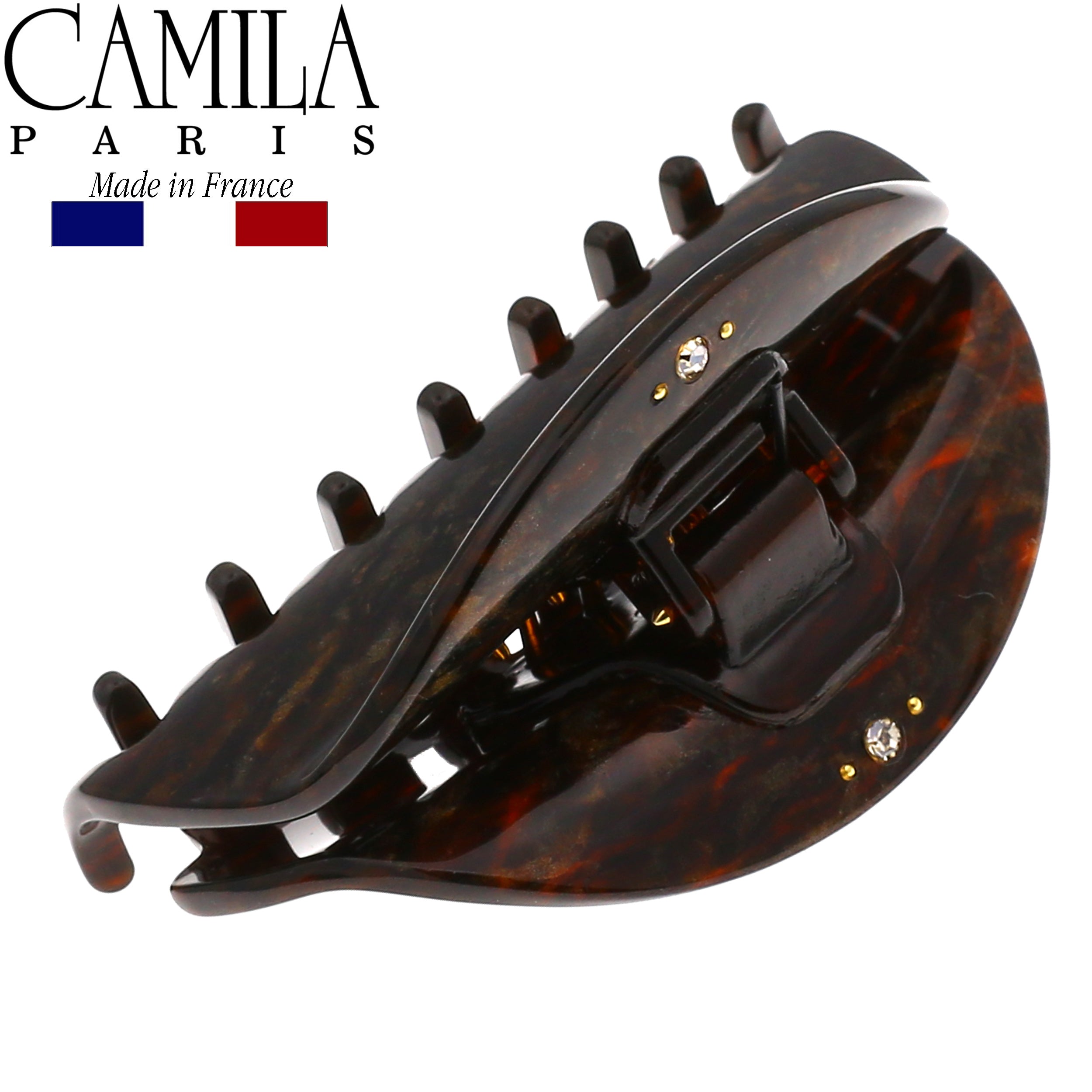 Camila Paris Spring Covered French hair clip cellulose acetate handmade