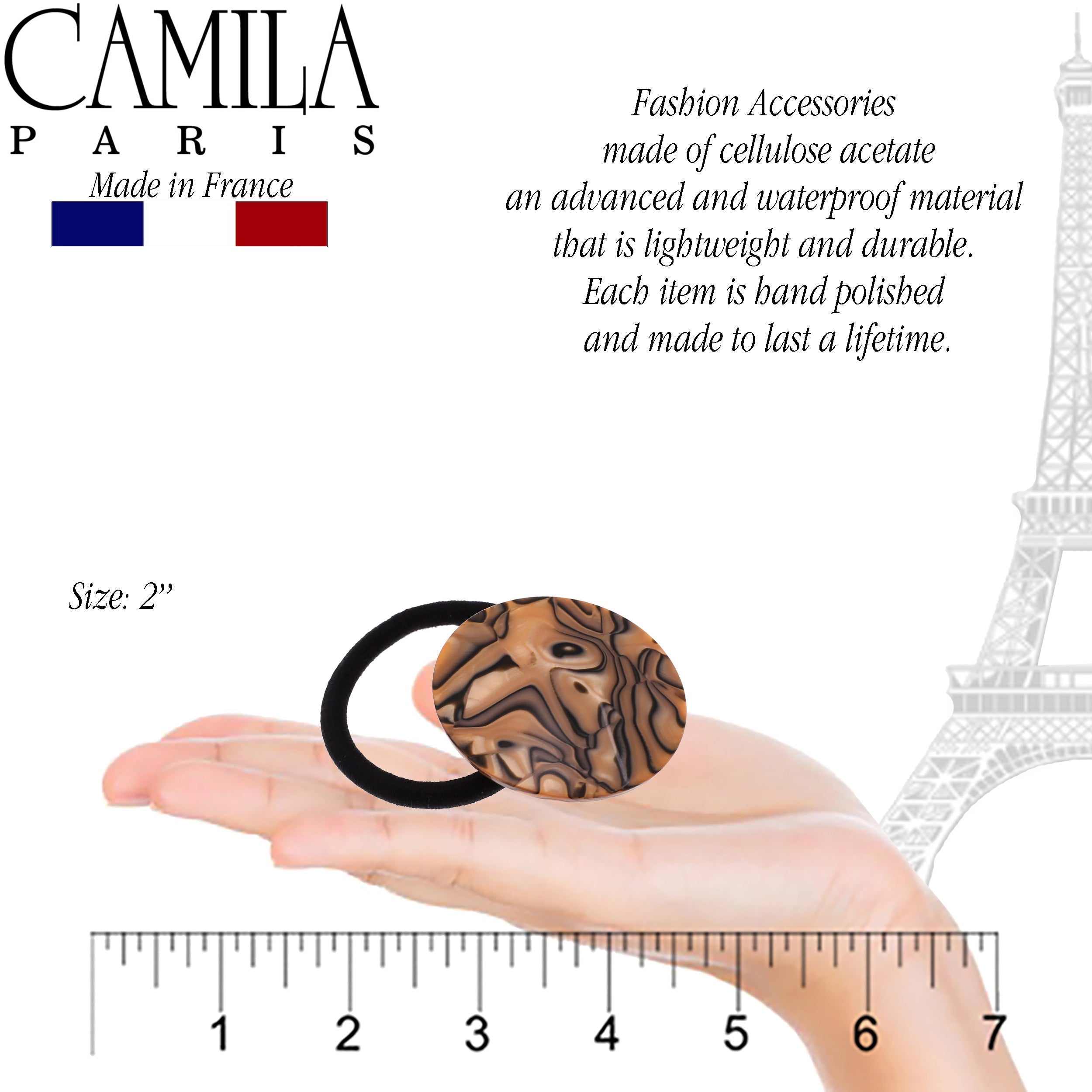 Camila Paris French hair tie cellulose acetate handmade