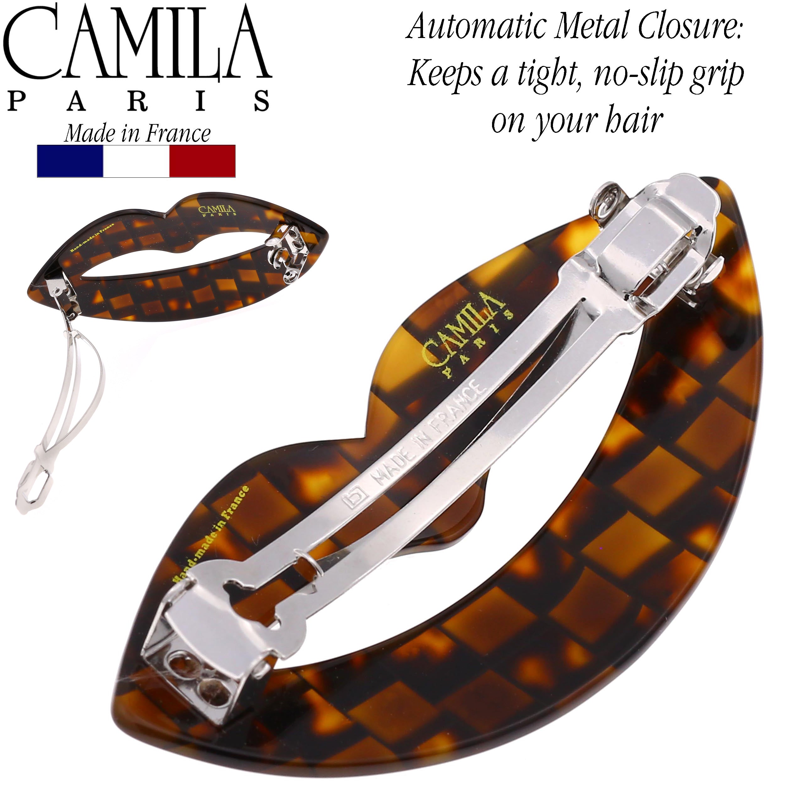 Camila Paris 2.5 Inch French barrette cellulose acetate handmade