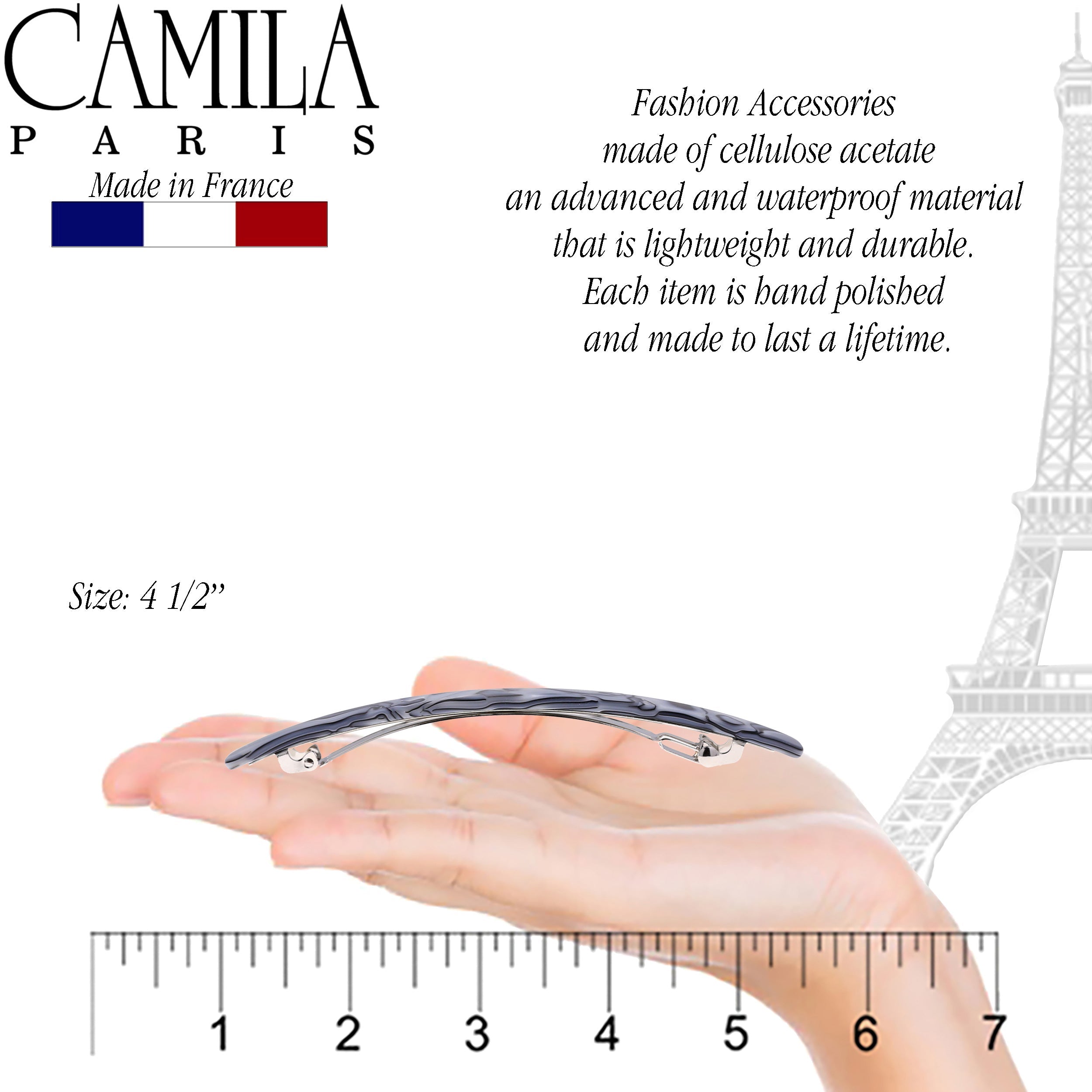 Camila Paris French barrette cellulose acetate