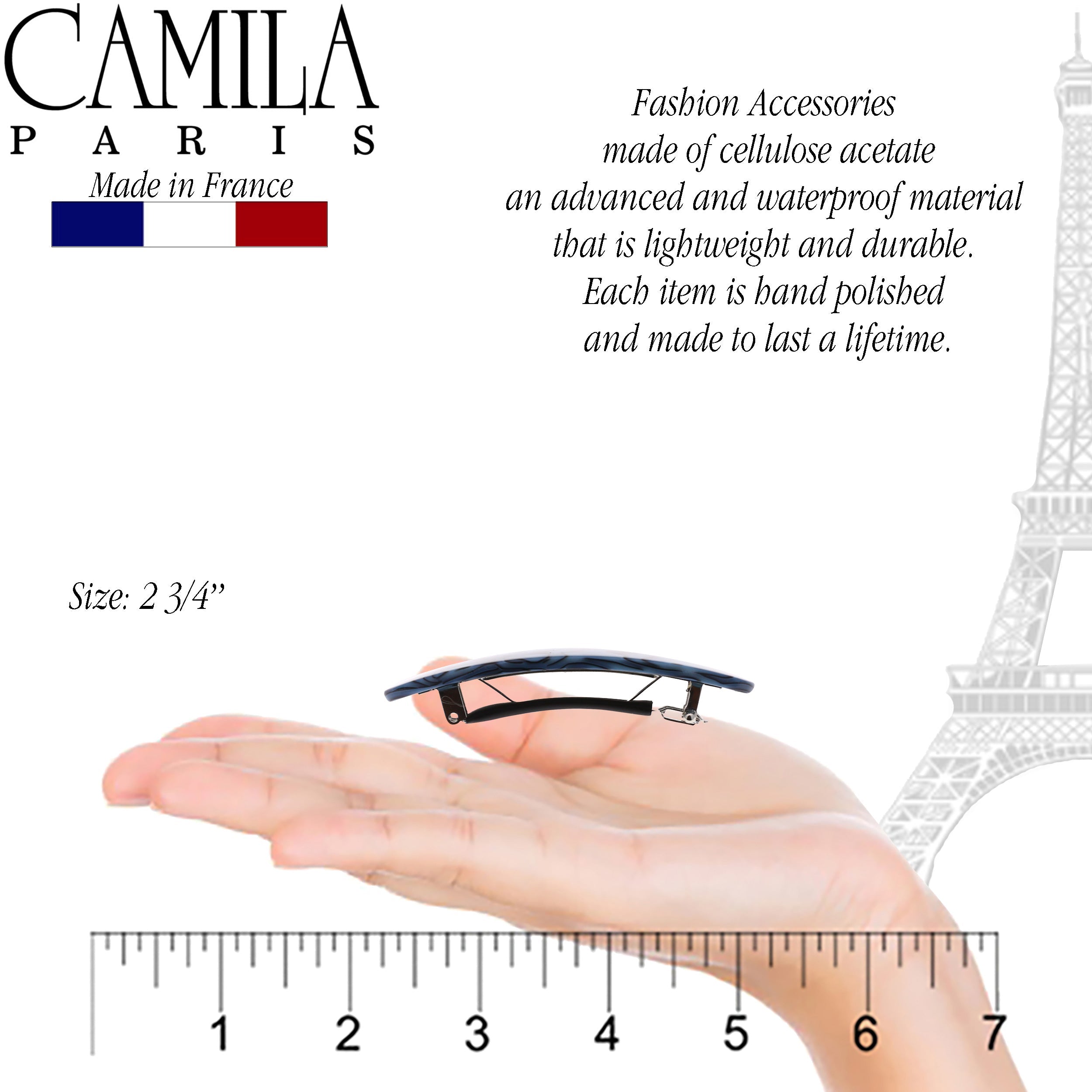 Camila Paris French barrette cellulose acetate handmade