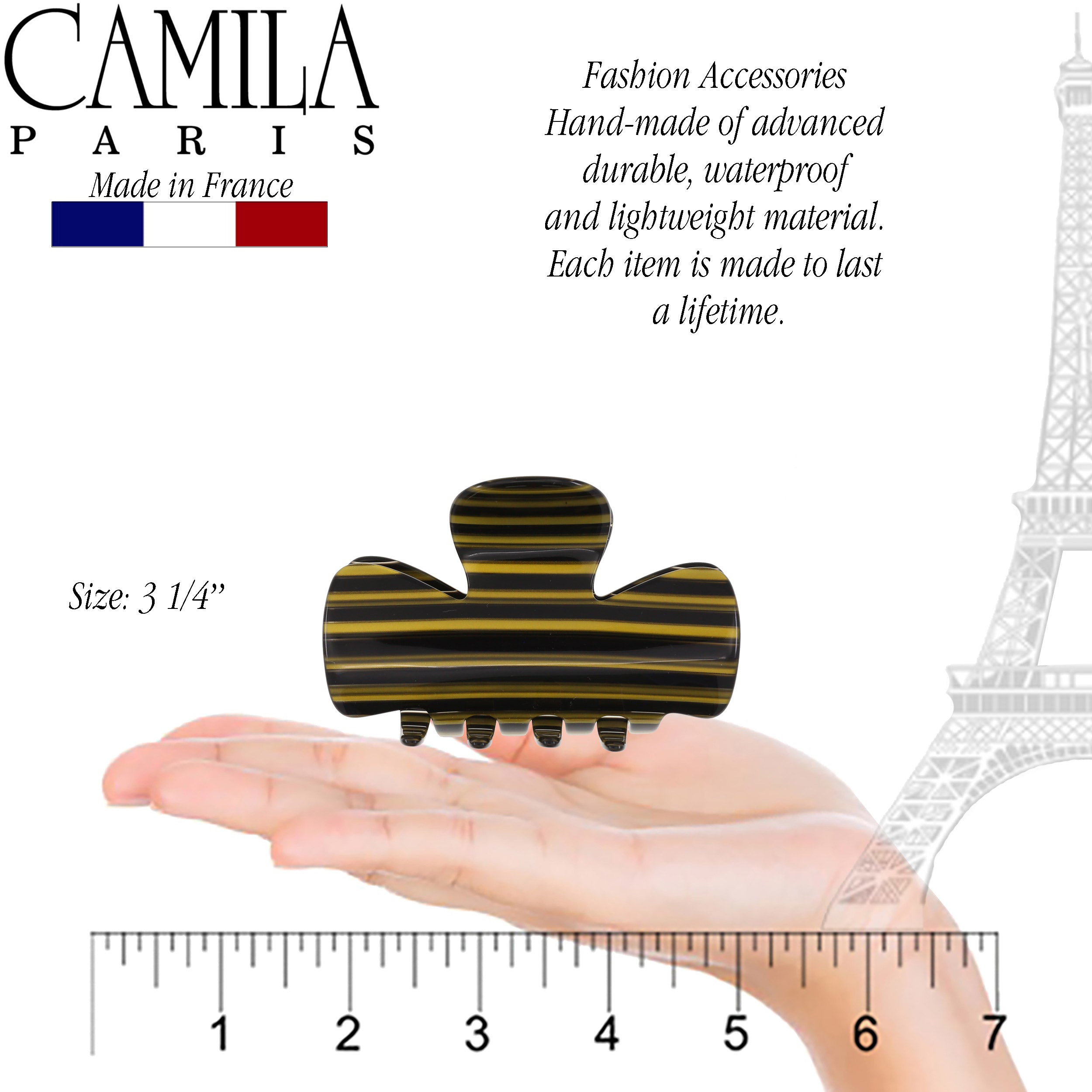 Camila Paris French hair clip cellulose acetate handmade