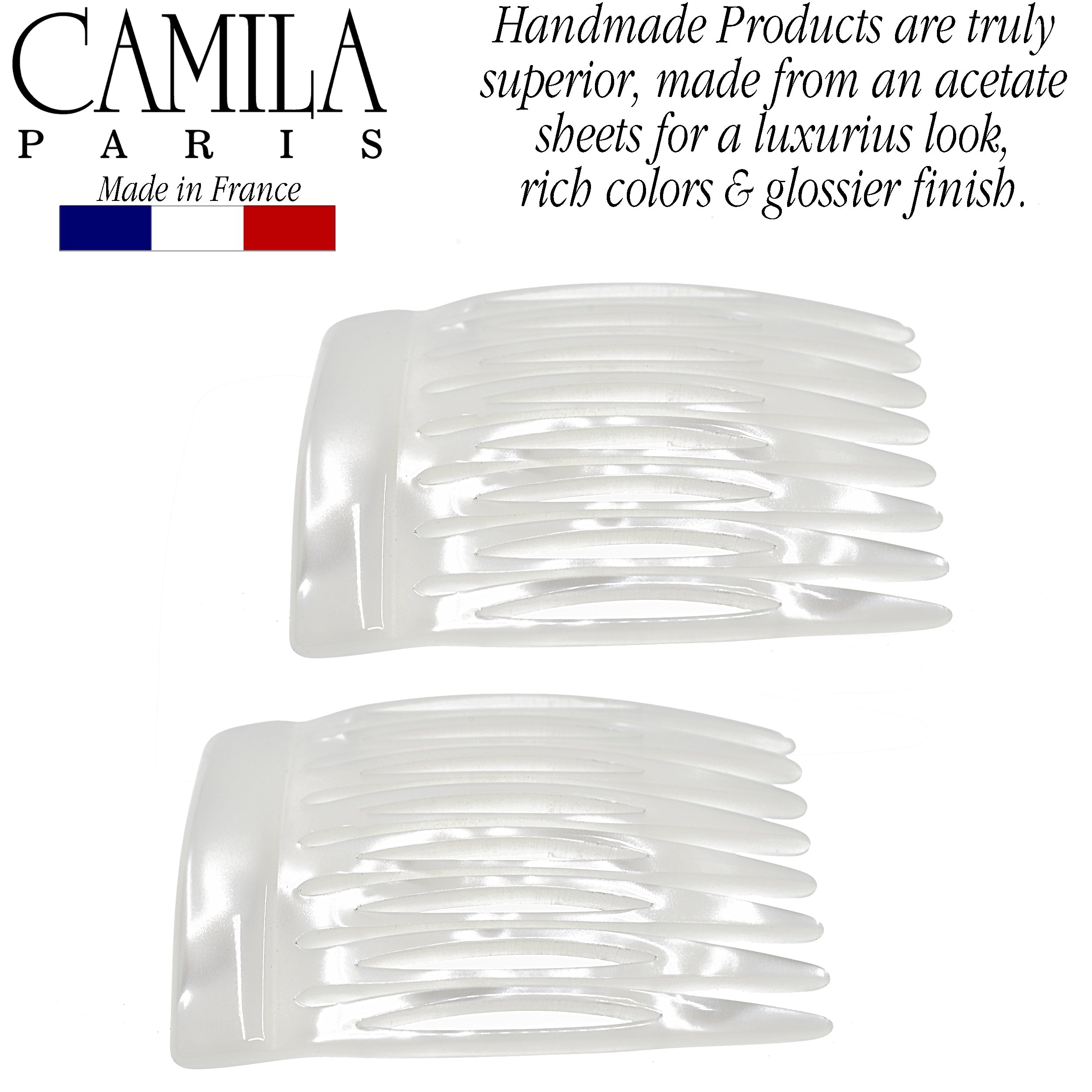 Camila Paris Detangling French side comb cellulose acetate handmade